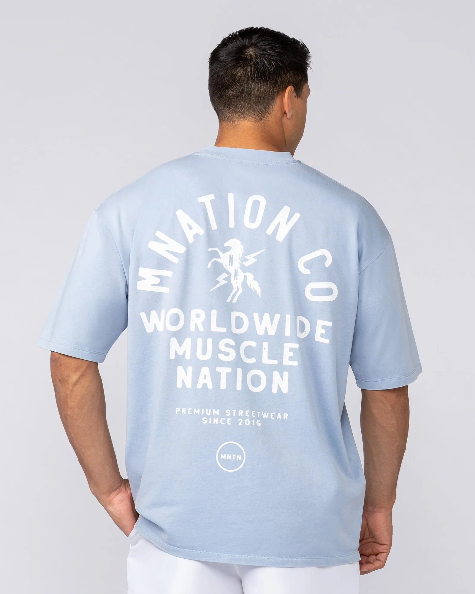 MNation Co Vintage Oversized Tee - Washed Sky sold by Muscle Nation product image thumbnail 4