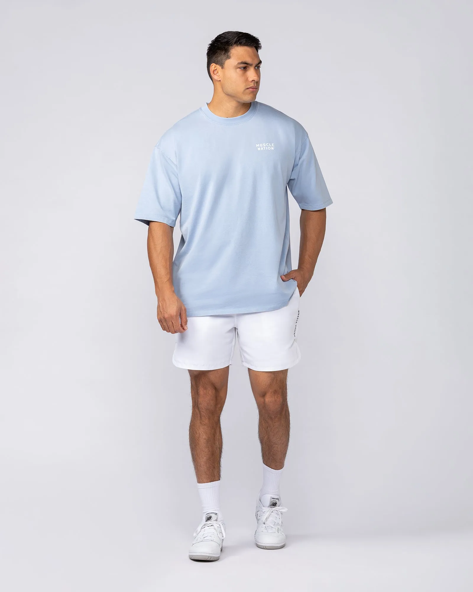 MNation Co Vintage Oversized Tee - Washed Sky sold by Muscle Nation product image thumbnail 5