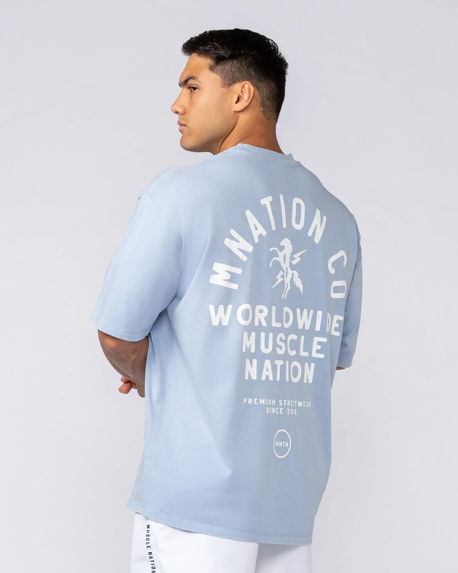 MNation Co Vintage Oversized Tee - Washed Sky sold by Muscle Nation product image thumbnail 3