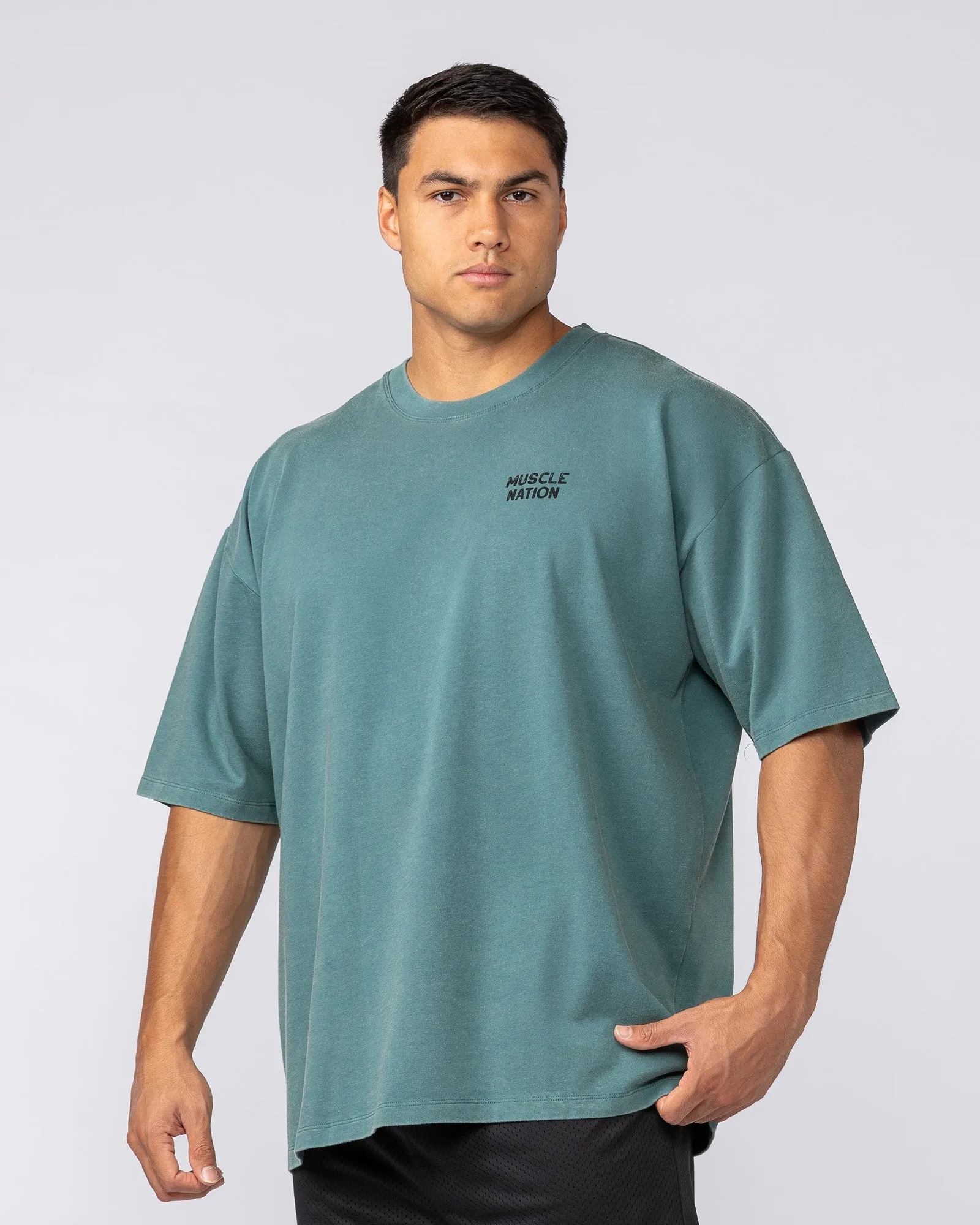 MNation Co Vintage Oversized Tee - Washed Shark sold by Muscle Nation product image thumbnail 3