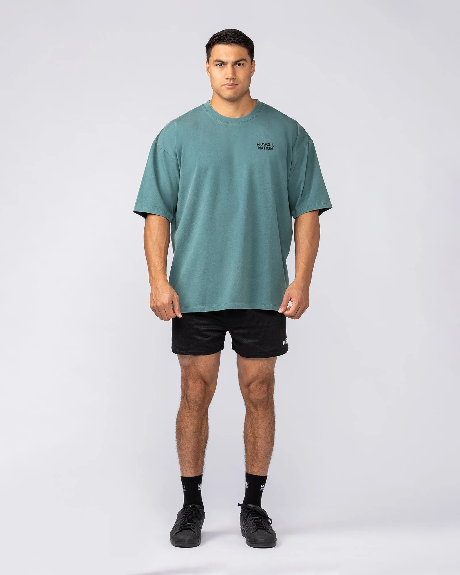 MNation Co Vintage Oversized Tee - Washed Shark sold by Muscle Nation product image thumbnail 4