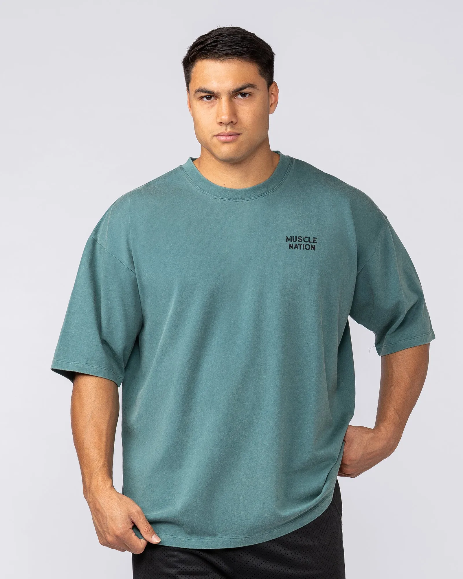 MNation Co Vintage Oversized Tee - Washed Shark sold by Muscle Nation product image thumbnail 2