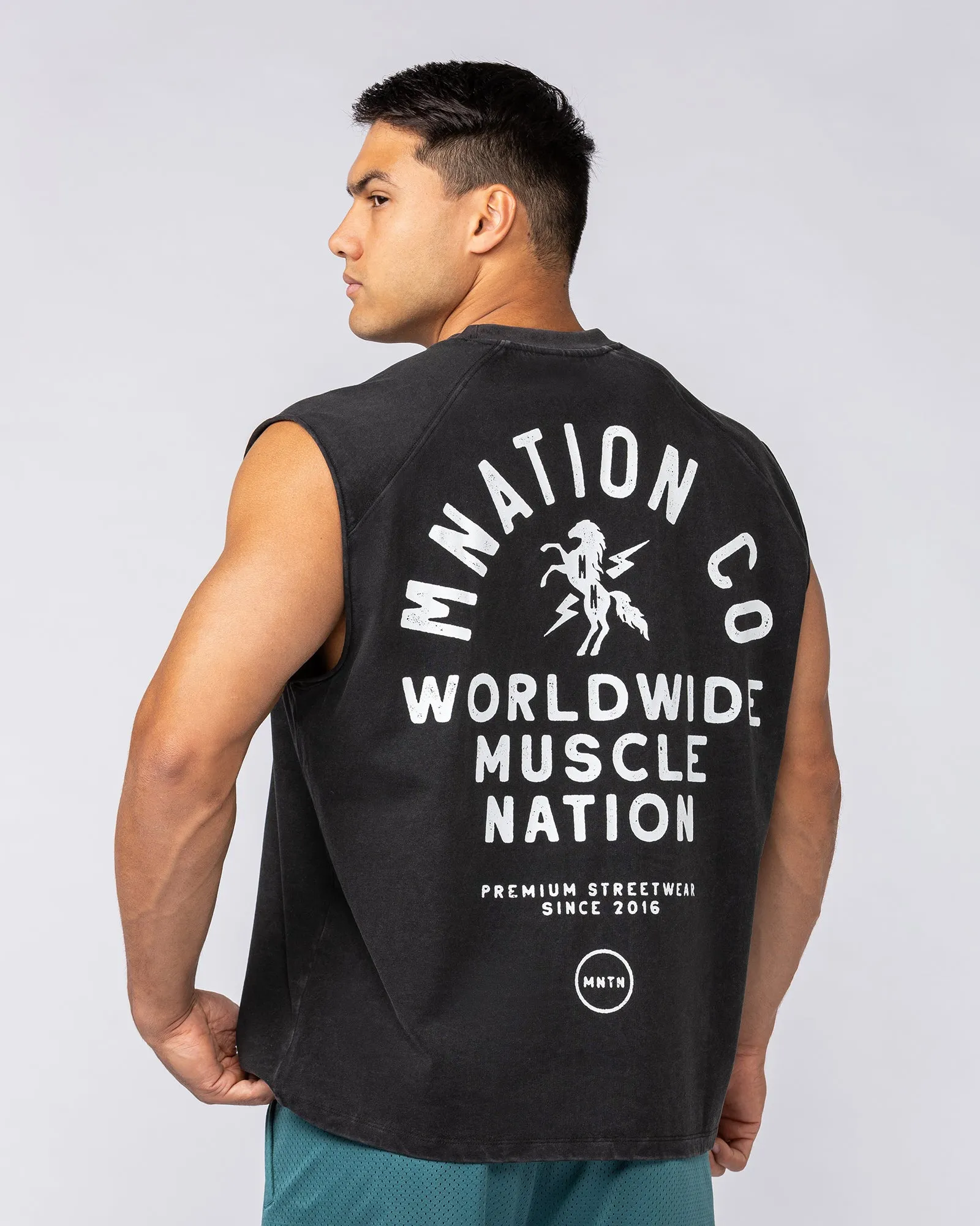 MNation Co Vintage Boxy Muscle Tank - Washed Black sold by Muscle Nation product image thumbnail 2