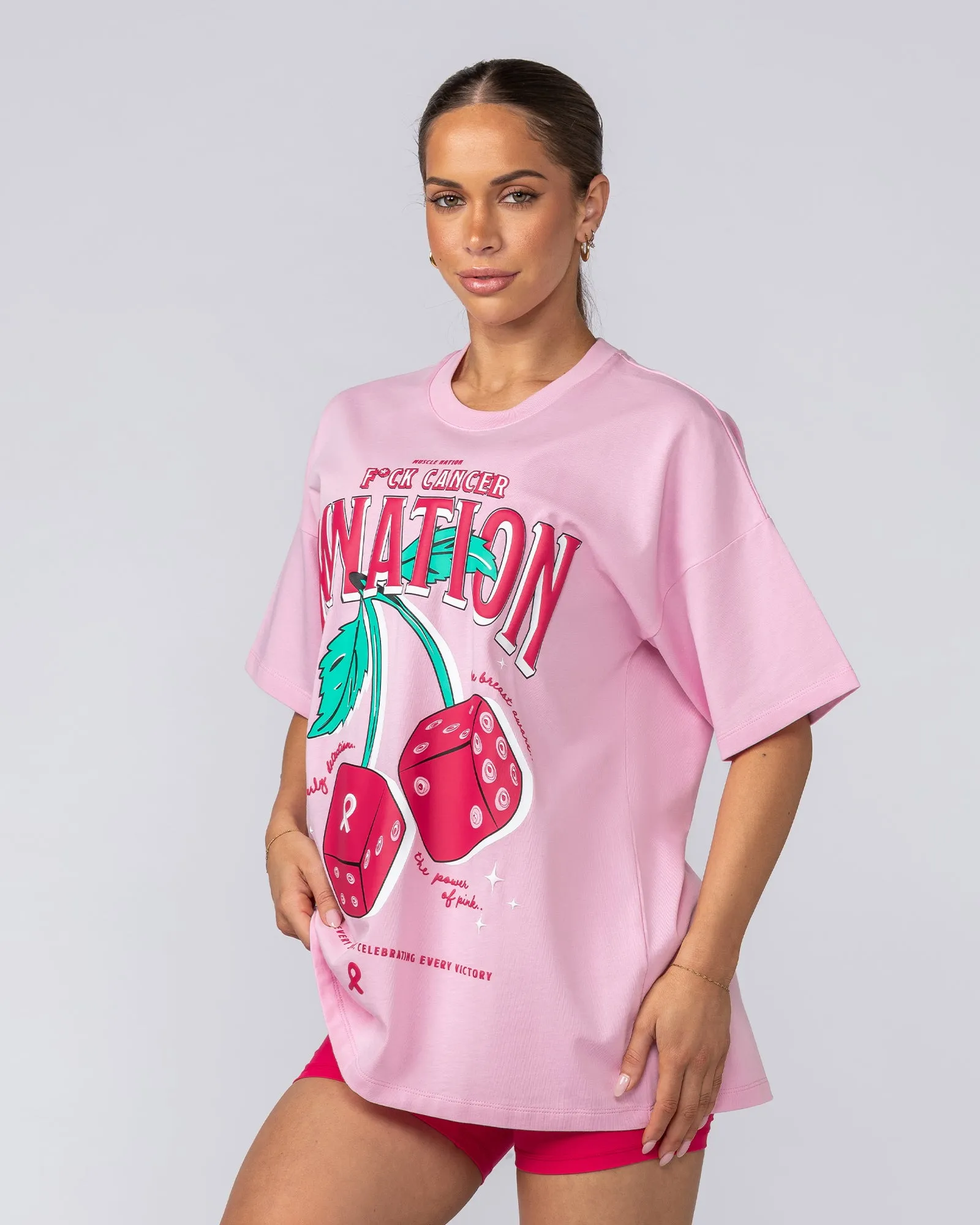 The Power Of Pink Oversized Tee - Shell Pink sold by Muscle Nation product image thumbnail 4
