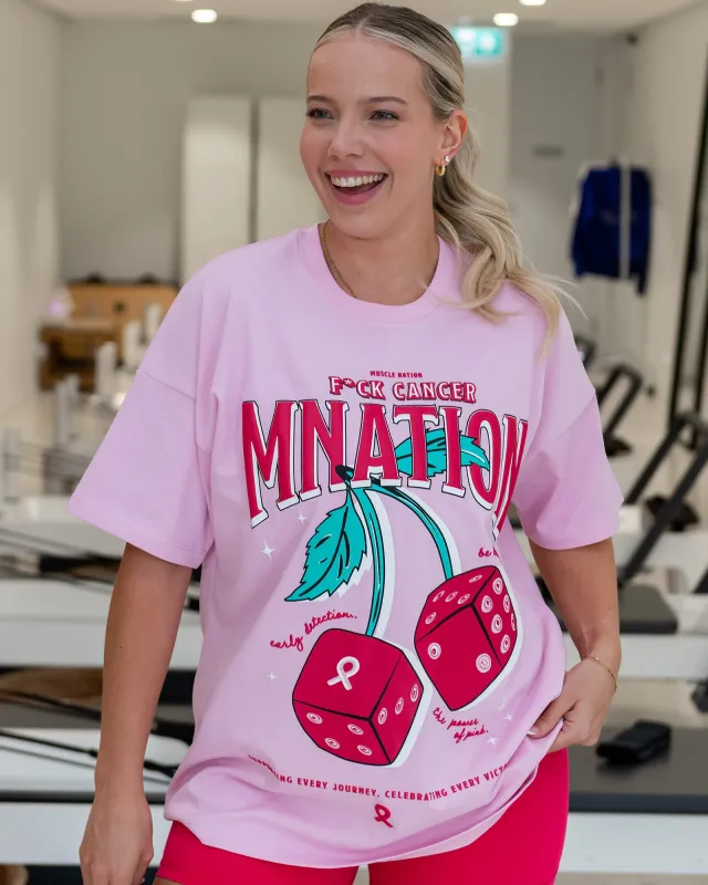The Power Of Pink Oversized Tee - Shell Pink sold by Muscle Nation