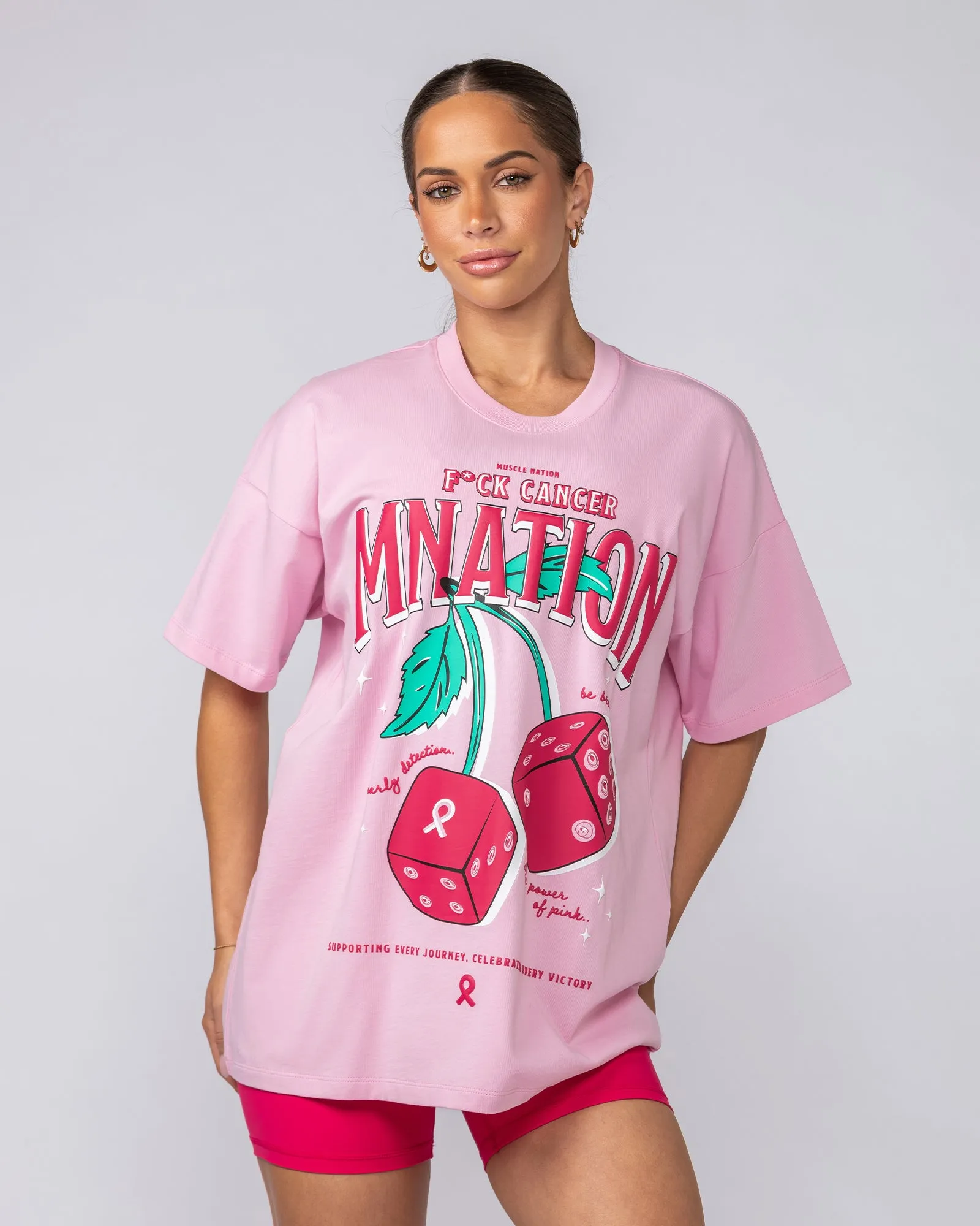 The Power Of Pink Oversized Tee - Shell Pink sold by Muscle Nation product image thumbnail 3