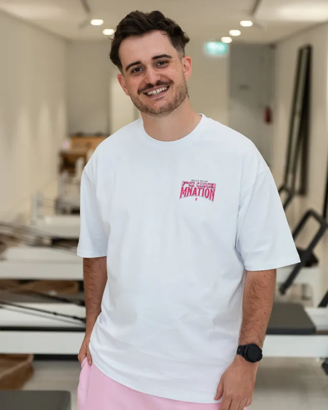 F*ck Cancer Oversized Tee - White sold by Muscle Nation
