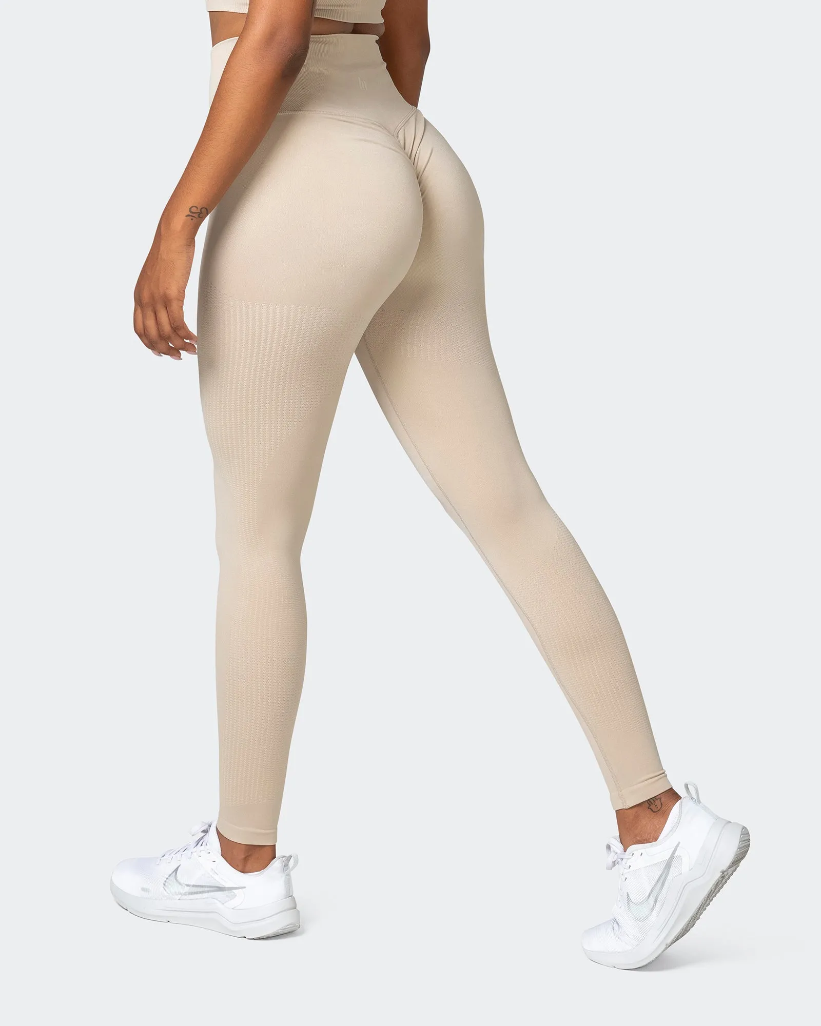 Seamless Full Length Leggings - Bone sold by Muscle Nation