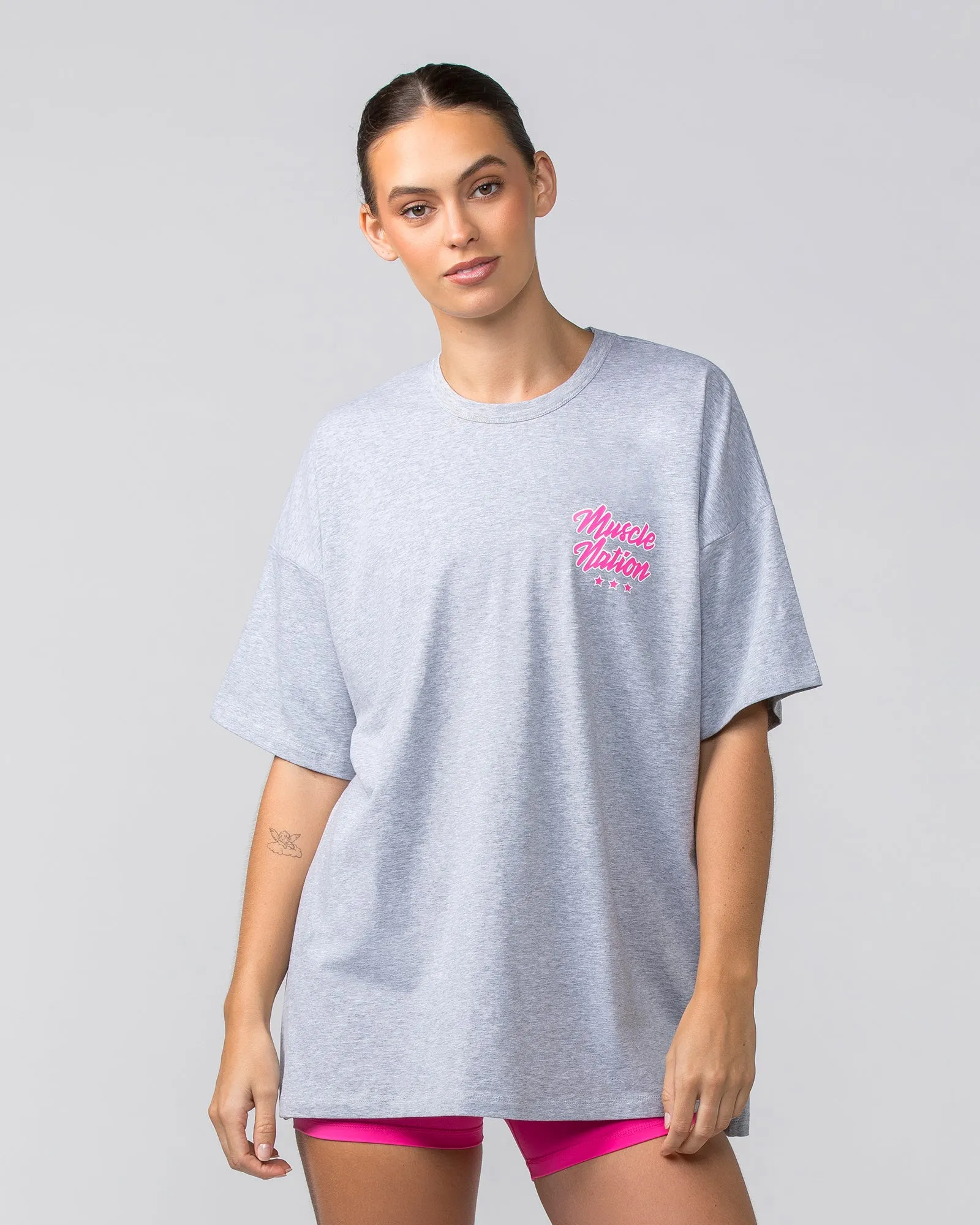 Campus Oversized Tee - Light Grey Marl sold by Muscle Nation product image thumbnail 2
