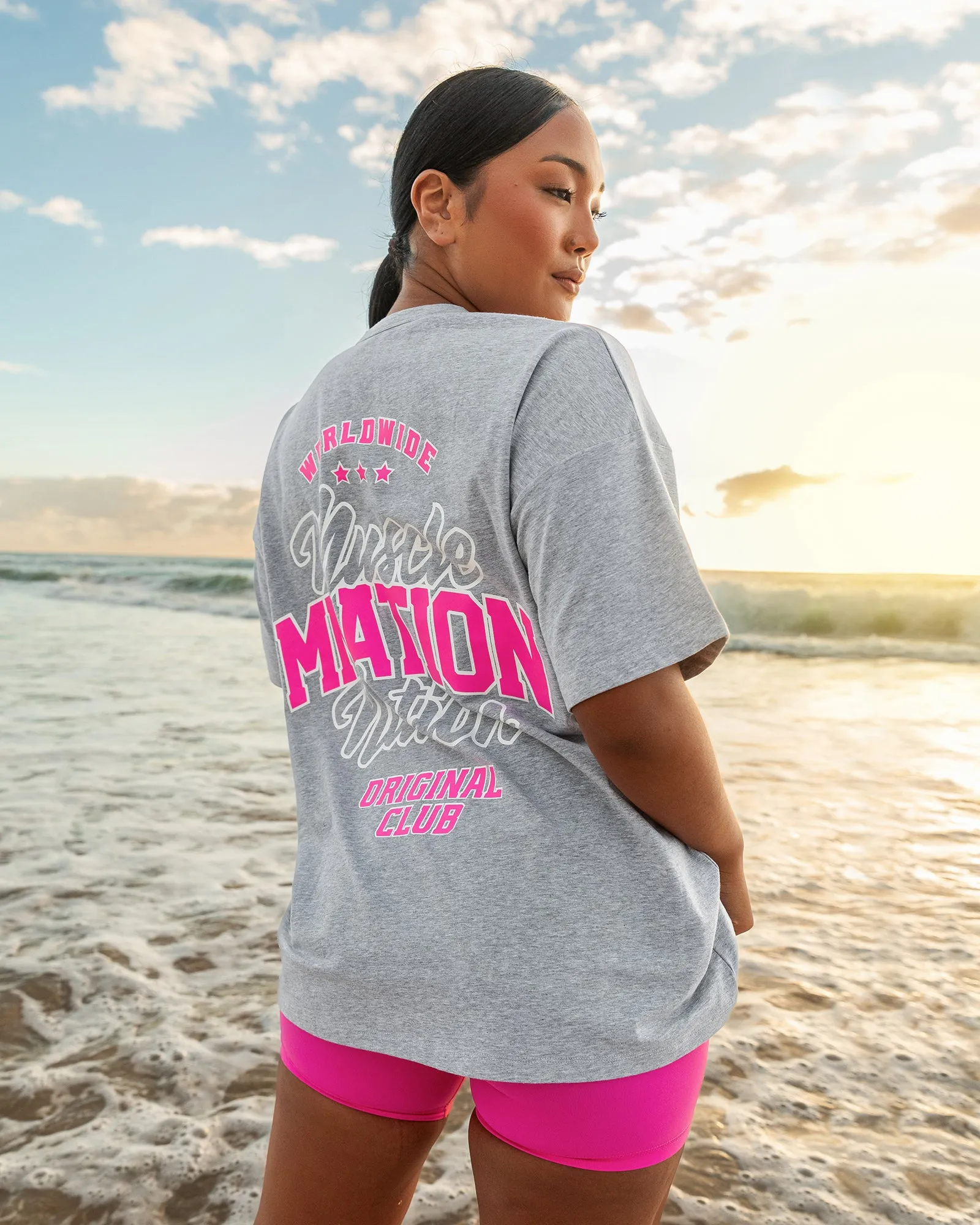 Campus Oversized Tee - Light Grey Marl sold by Muscle Nation