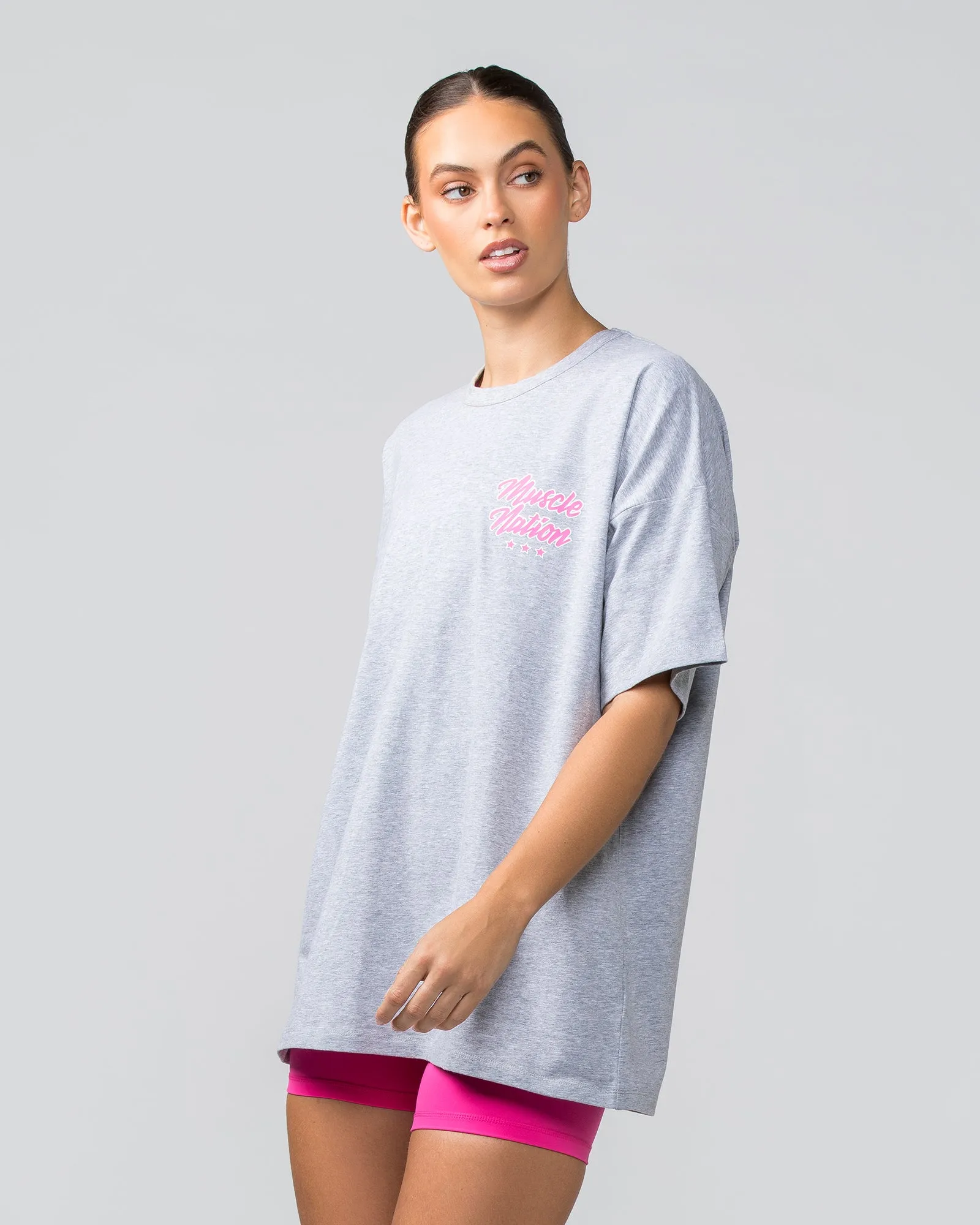 Campus Oversized Tee - Light Grey Marl sold by Muscle Nation product image thumbnail 3