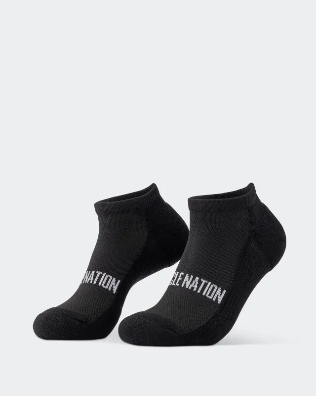 Mens Ankle Socks (2X Pack) - Black sold by Muscle Nation