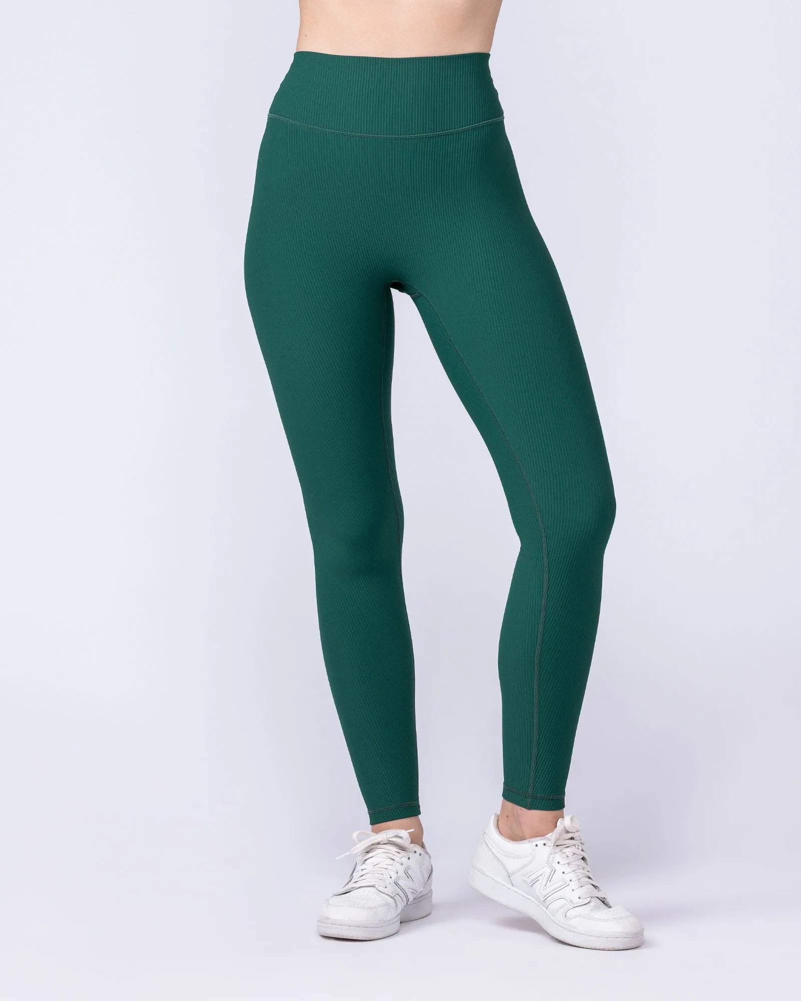 Zero Rise Rib Ankle Length Leggings - Evergreen sold by Muscle Nation product image thumbnail 3