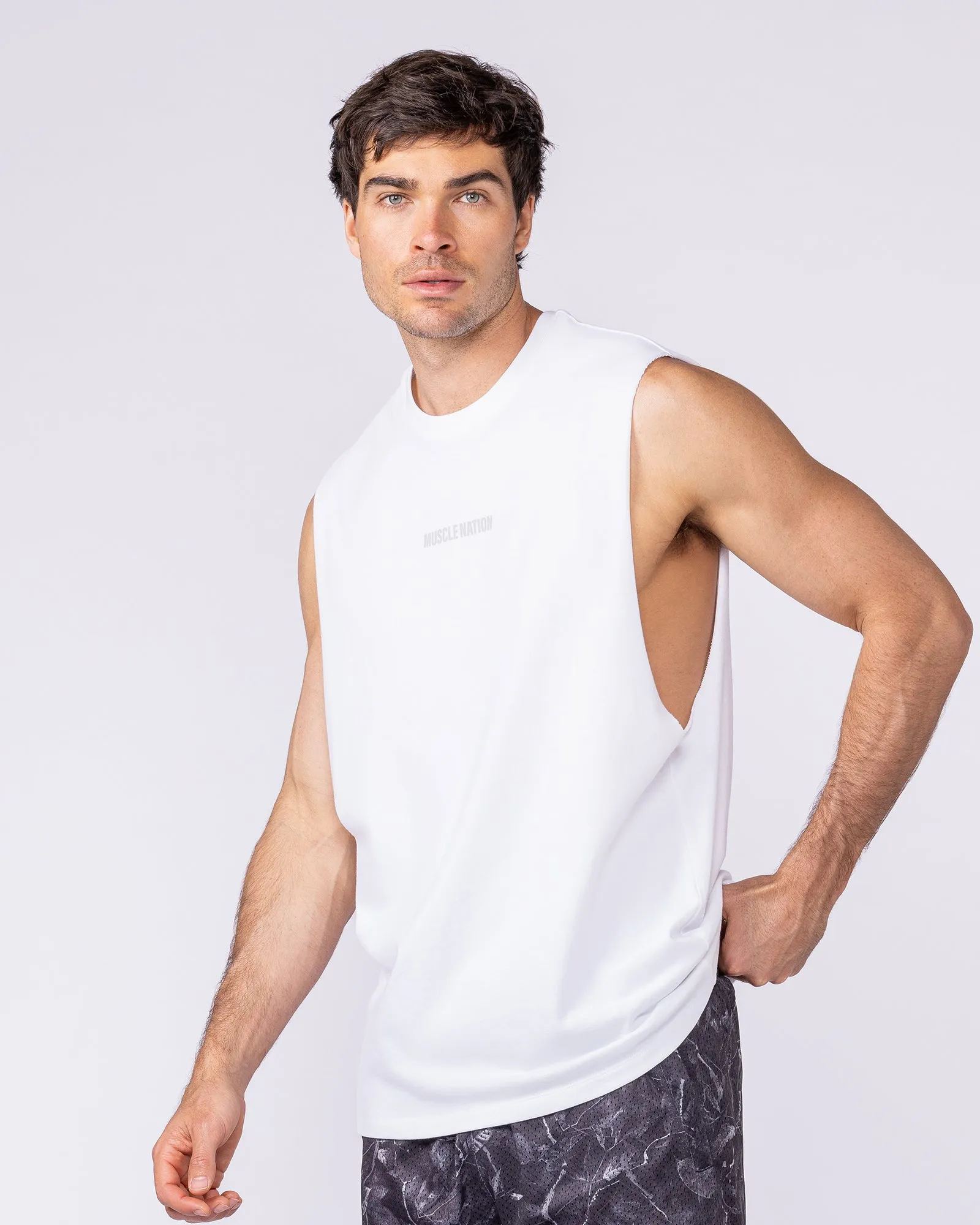 Training Drop Arm Tank - White sold by Muscle Nation product image thumbnail 4