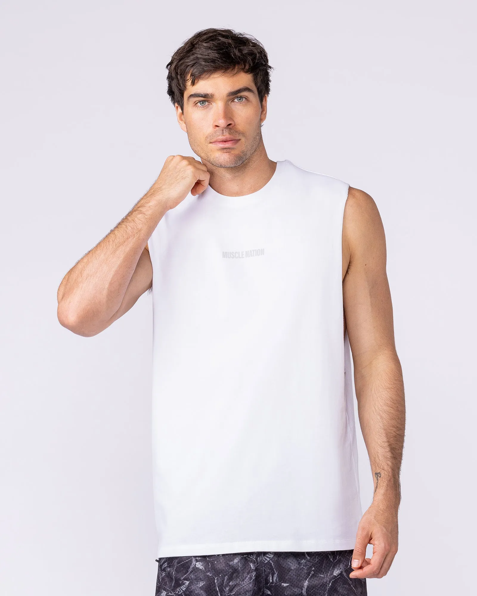 Training Drop Arm Tank - White sold by Muscle Nation product image thumbnail 2