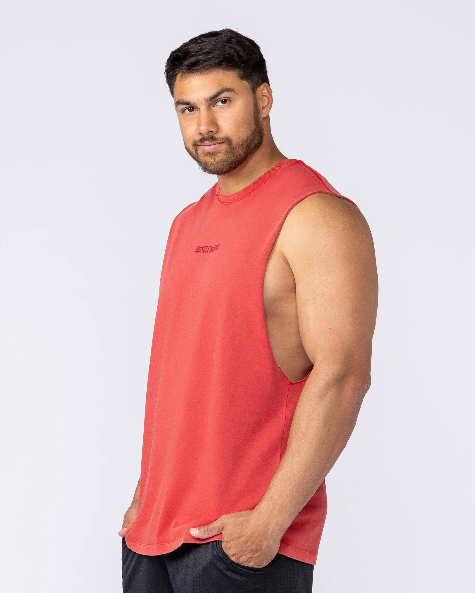 Vintage Training Drop Arm Tank - Washed Red sold by Muscle Nation product image thumbnail 3