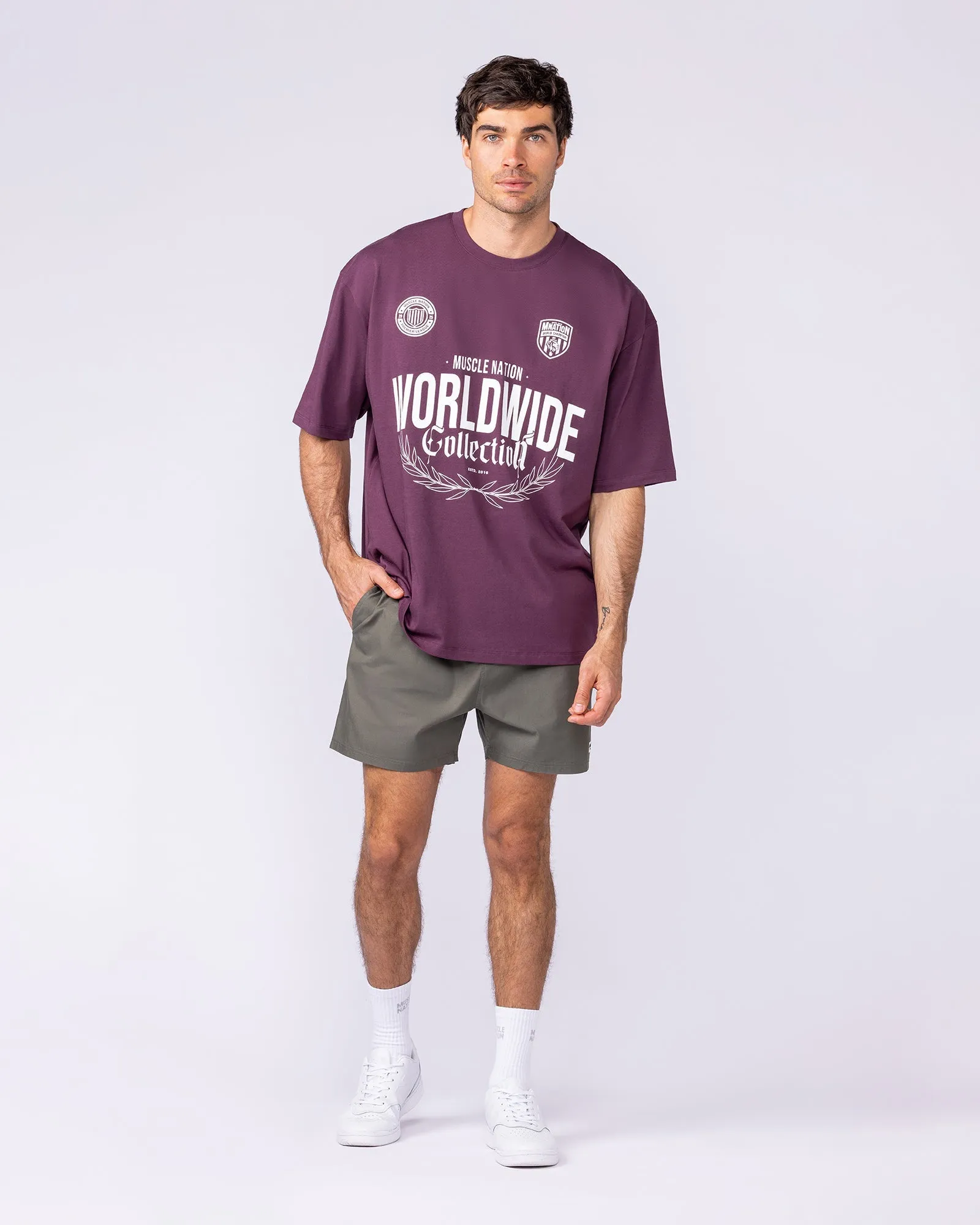 Worldwide Collection Oversized Tee - Cranberry sold by Muscle Nation product image thumbnail 5