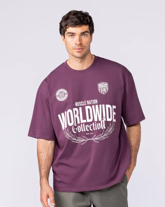 Worldwide Collection Oversized Tee - Cranberry sold by Muscle Nation