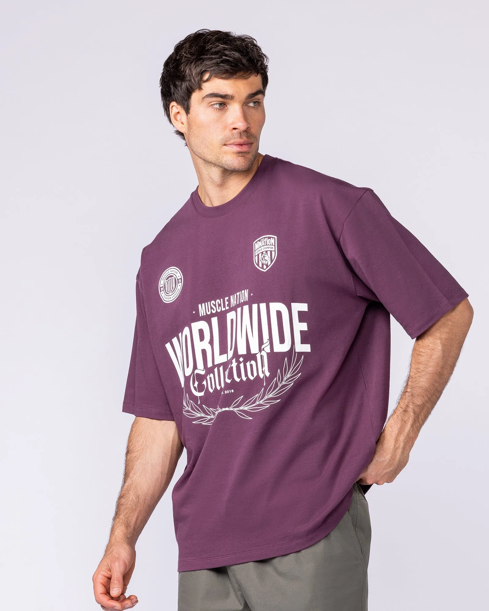 Worldwide Collection Oversized Tee - Cranberry sold by Muscle Nation product image thumbnail 3