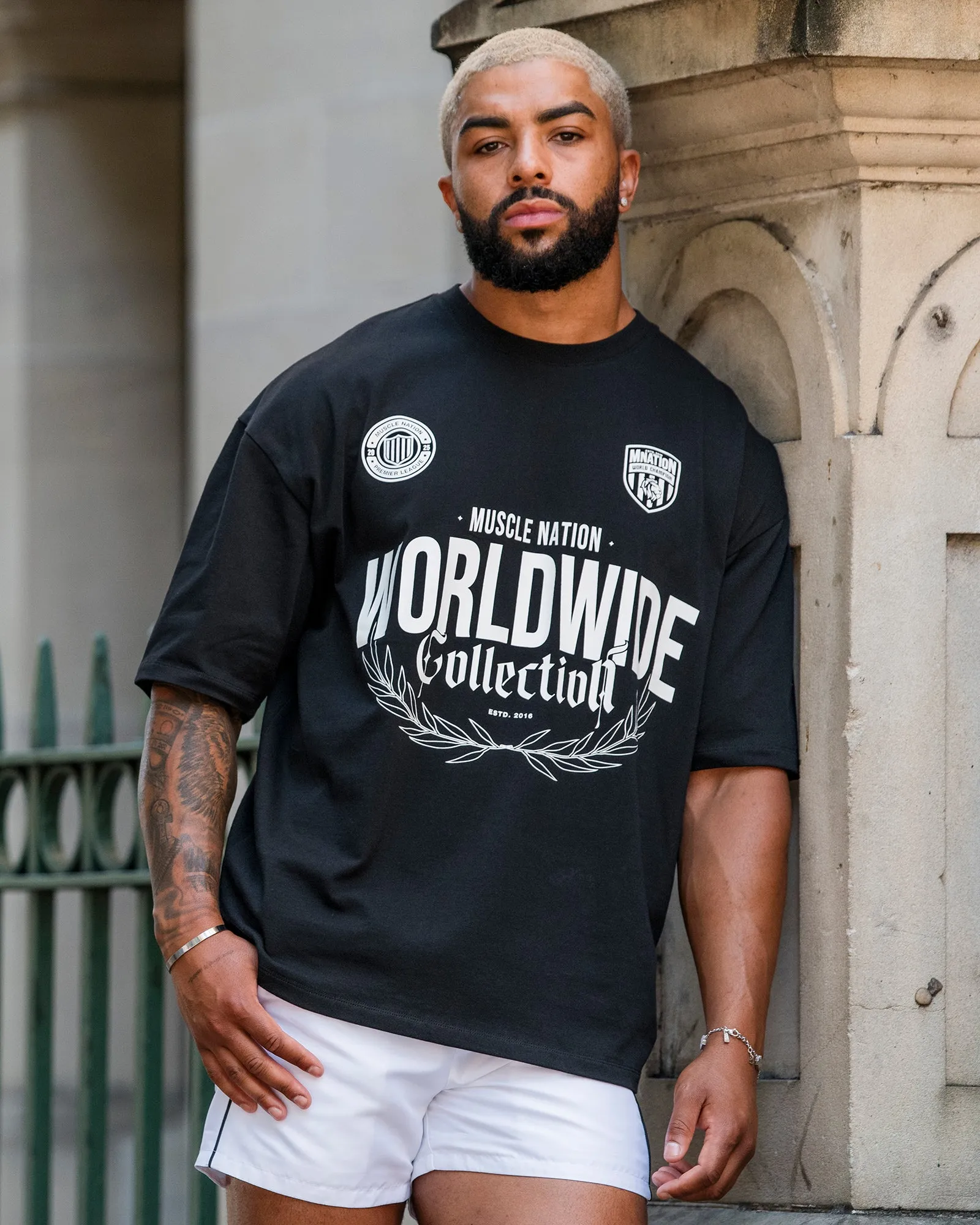 Worldwide Collection Oversized Tee - Black sold by Muscle Nation