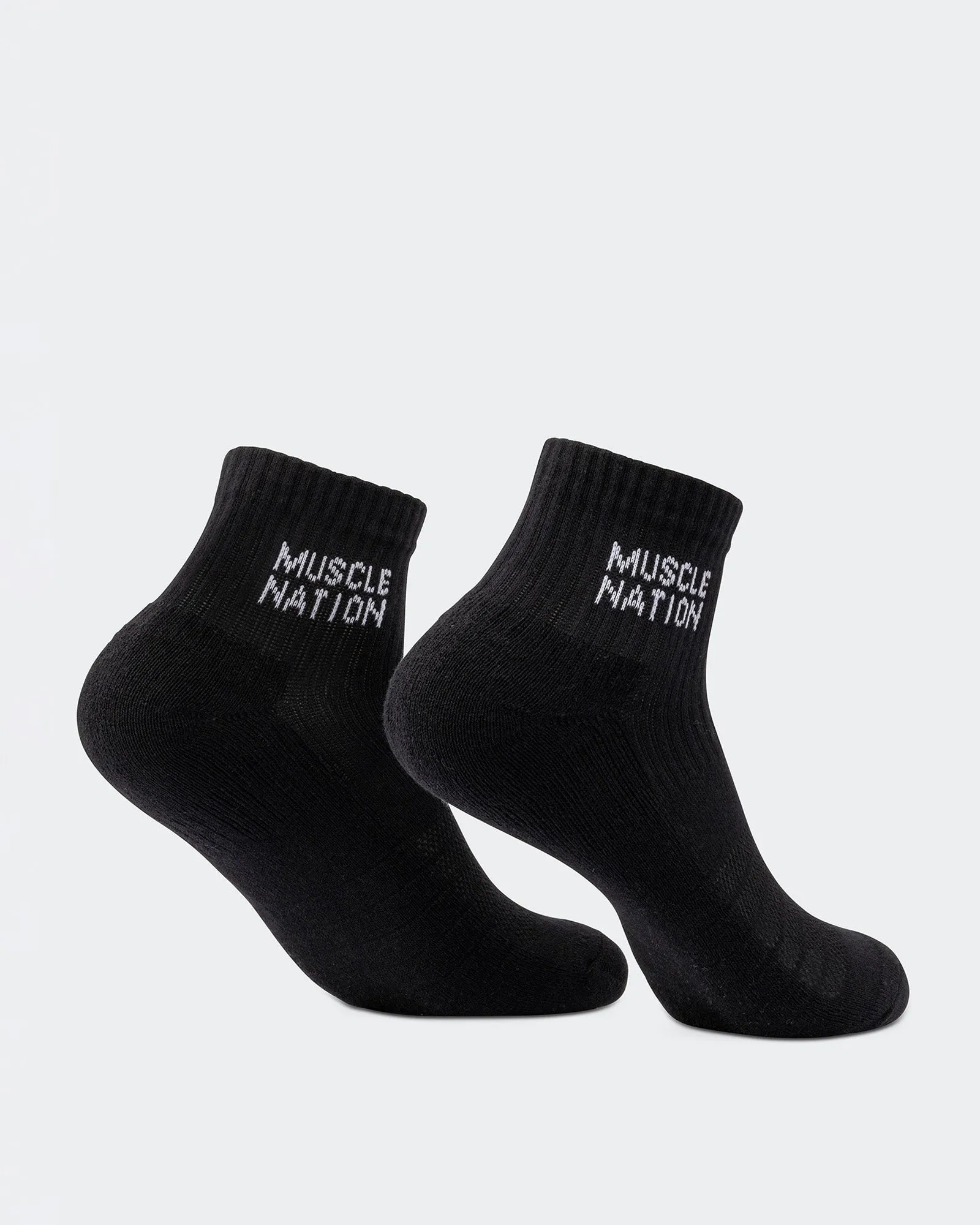 Womens 1/4 Crew Sock (2X Pack) - Black / White sold by Muscle Nation product image thumbnail 3