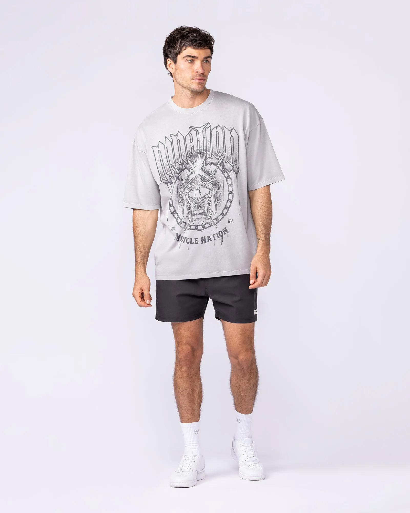 Spartan Oversized Vintage Tee - Washed Quiet Grey sold by Muscle Nation product image thumbnail 5