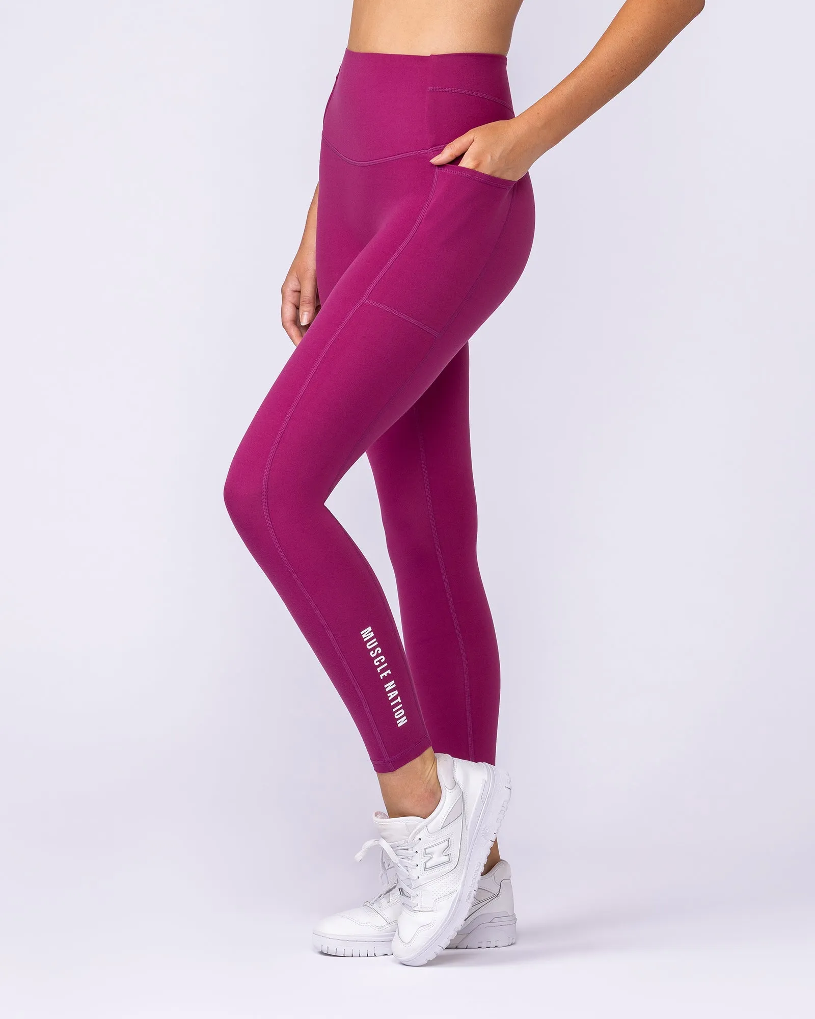 Unrivalled Everyday Pocket Ankle Leggings - Raspberry Quartz sold by Muscle Nation