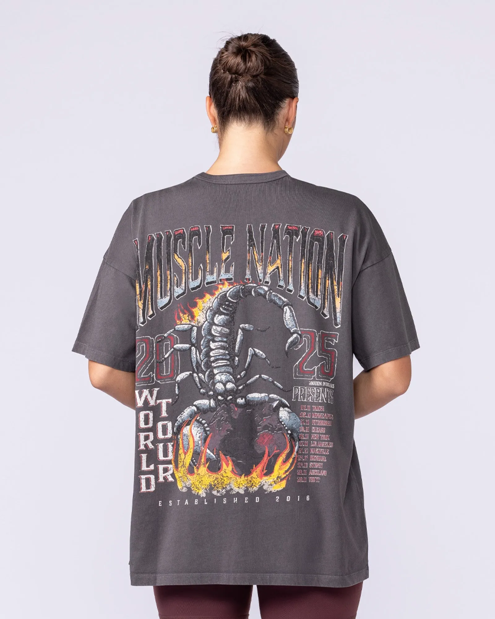 World Tour Oversized Vintage Tee - Washed Tornado sold by Muscle Nation product image thumbnail 5