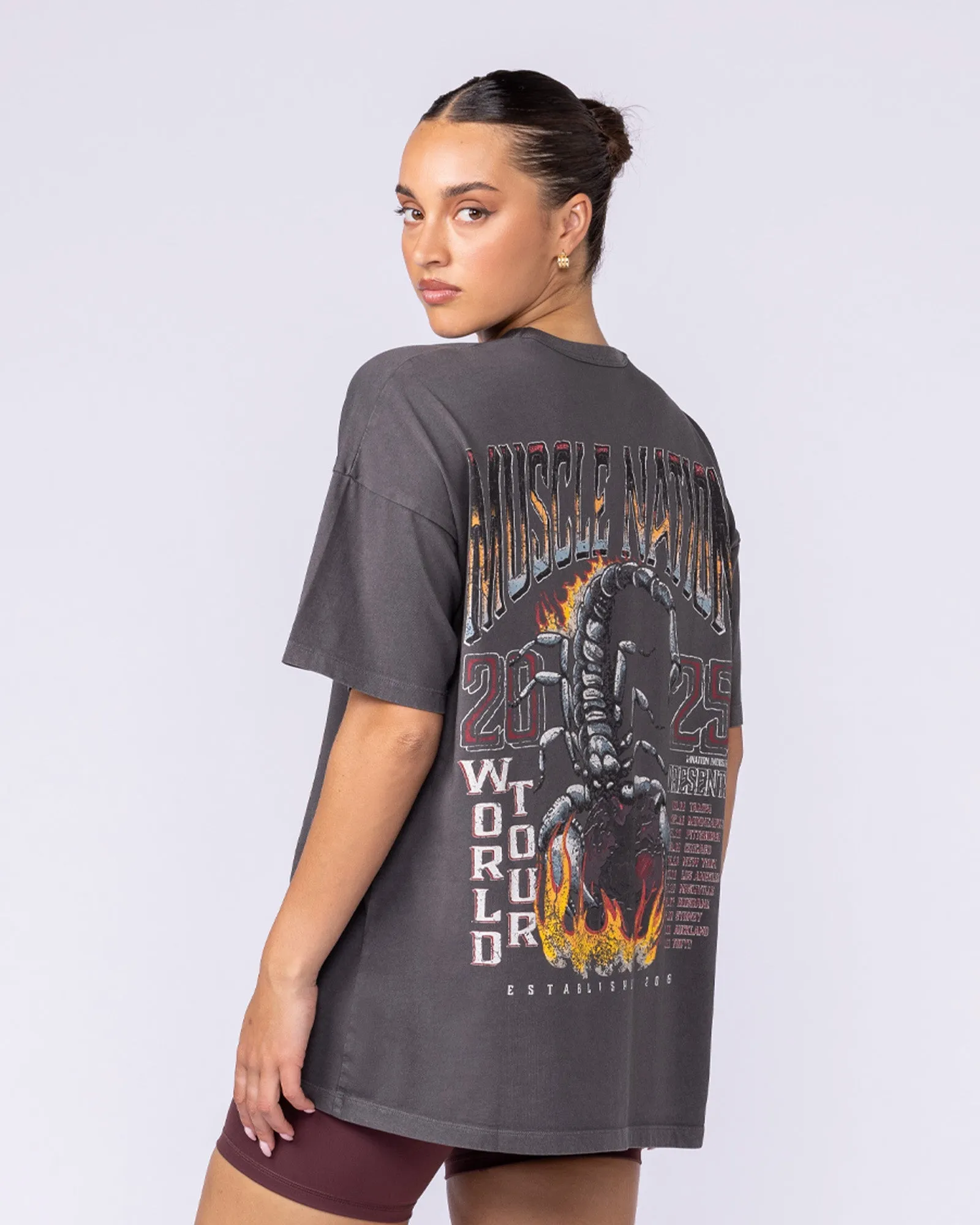 World Tour Oversized Vintage Tee - Washed Tornado sold by Muscle Nation product image thumbnail 3