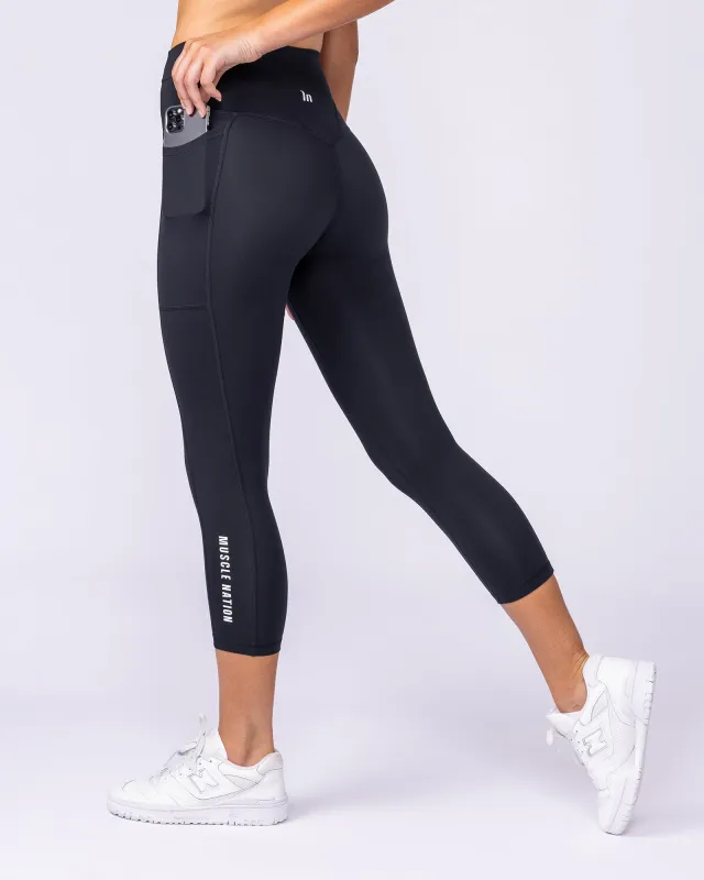 Unrivalled Everyday Pocket 7/8 Leggings - Black sold by Muscle Nation