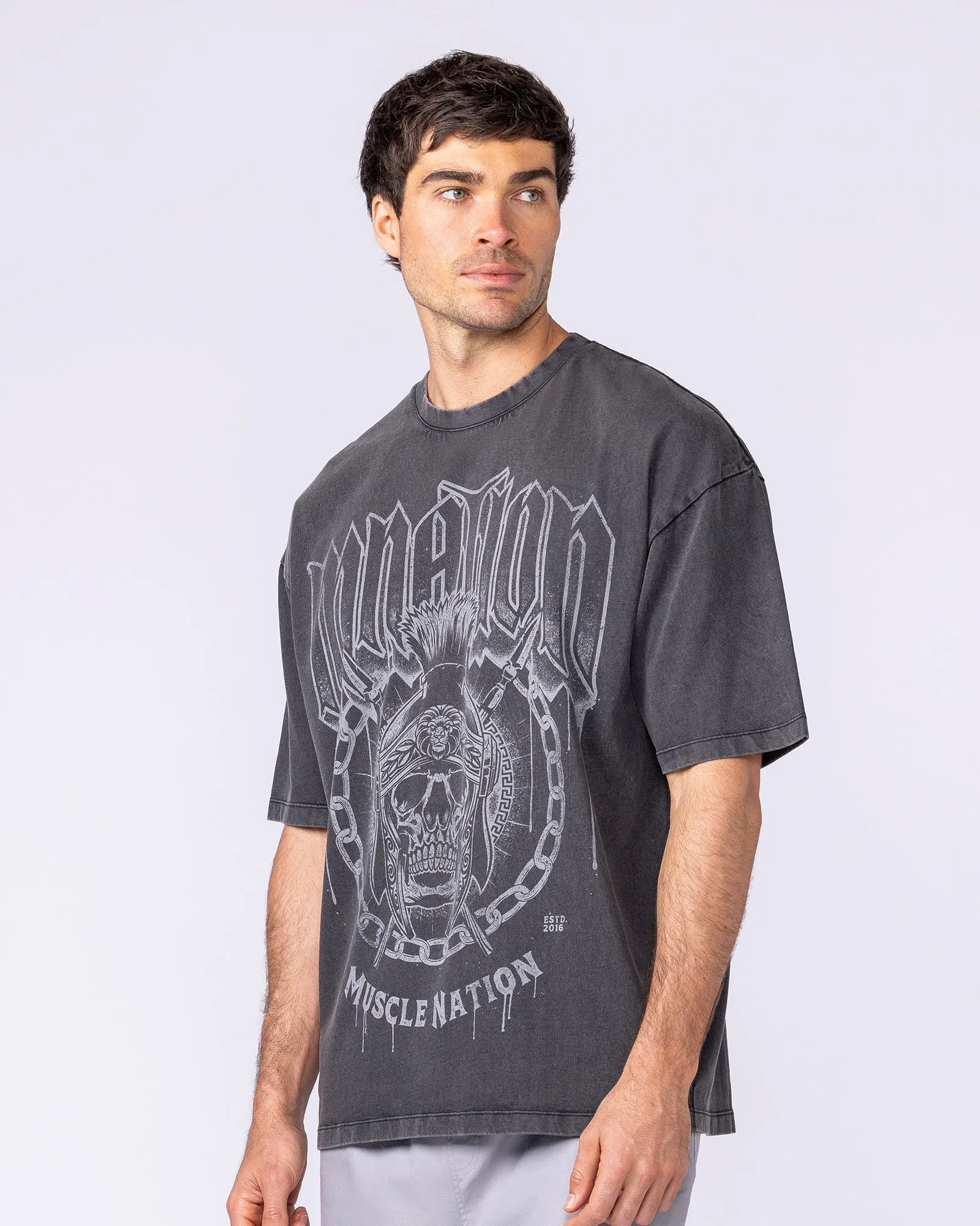 Spartan Oversized Vintage Tee - Washed Black sold by Muscle Nation product image thumbnail 3