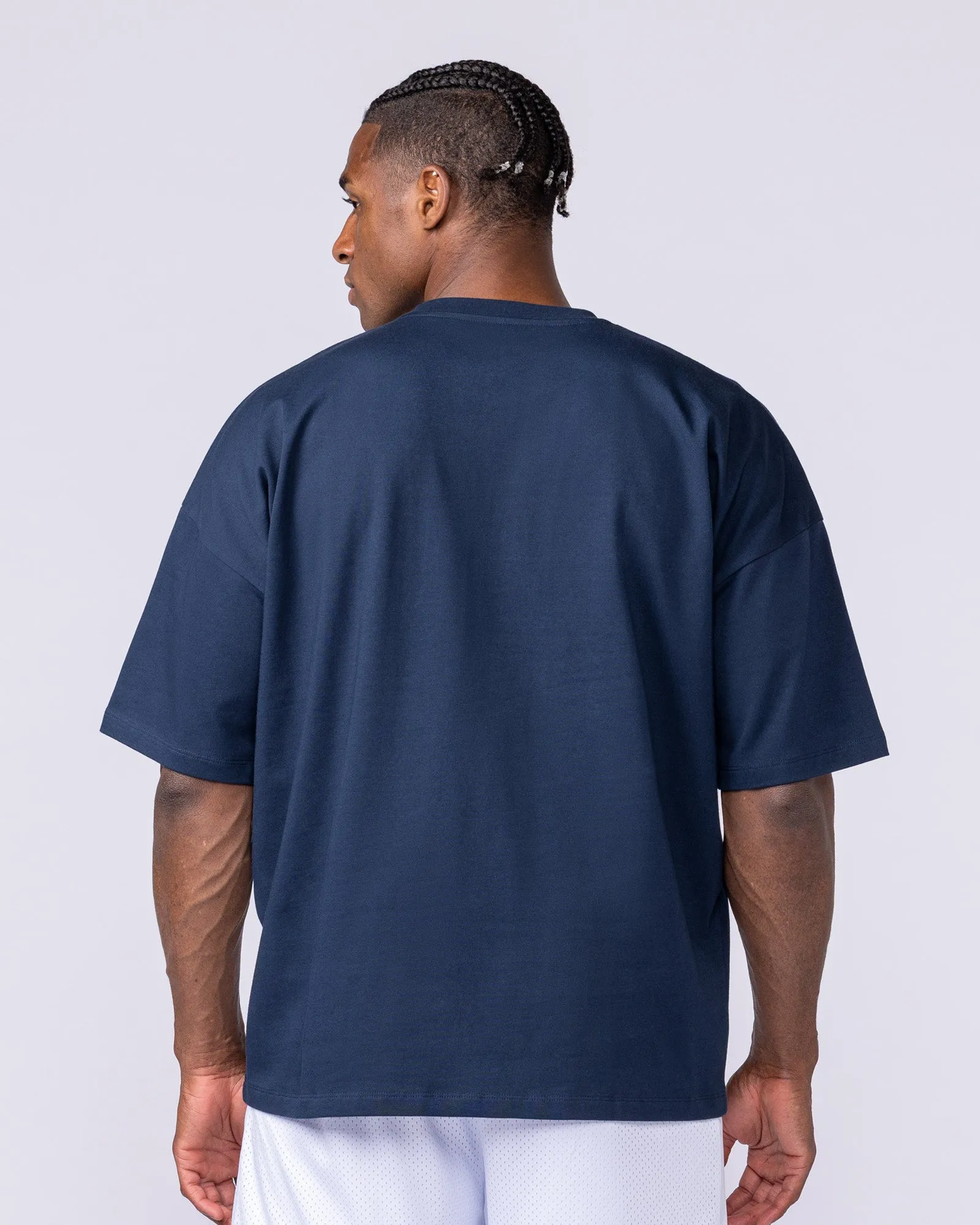Varsity Oversized Boxy Tee - Navy sold by Muscle Nation product image thumbnail 5