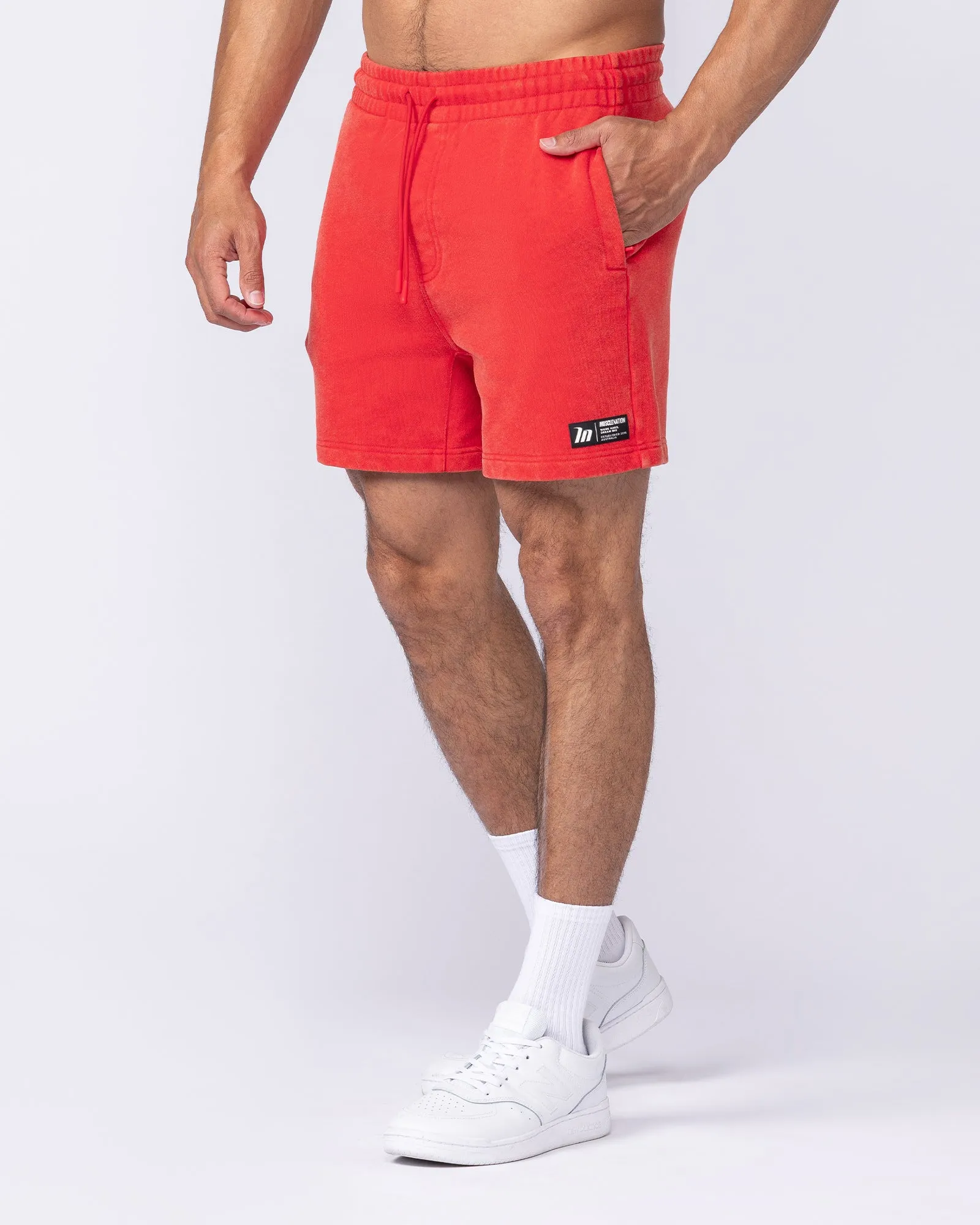 Sweat 5" Shorts - Washed Red sold by Muscle Nation
