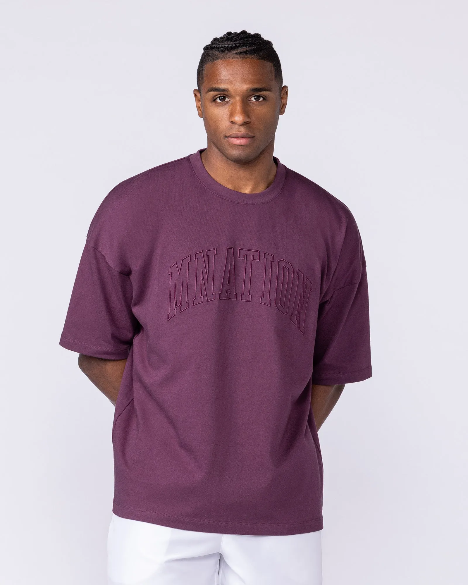 Varsity Oversized Boxy Tee - Cranberry sold by Muscle Nation product image thumbnail 3