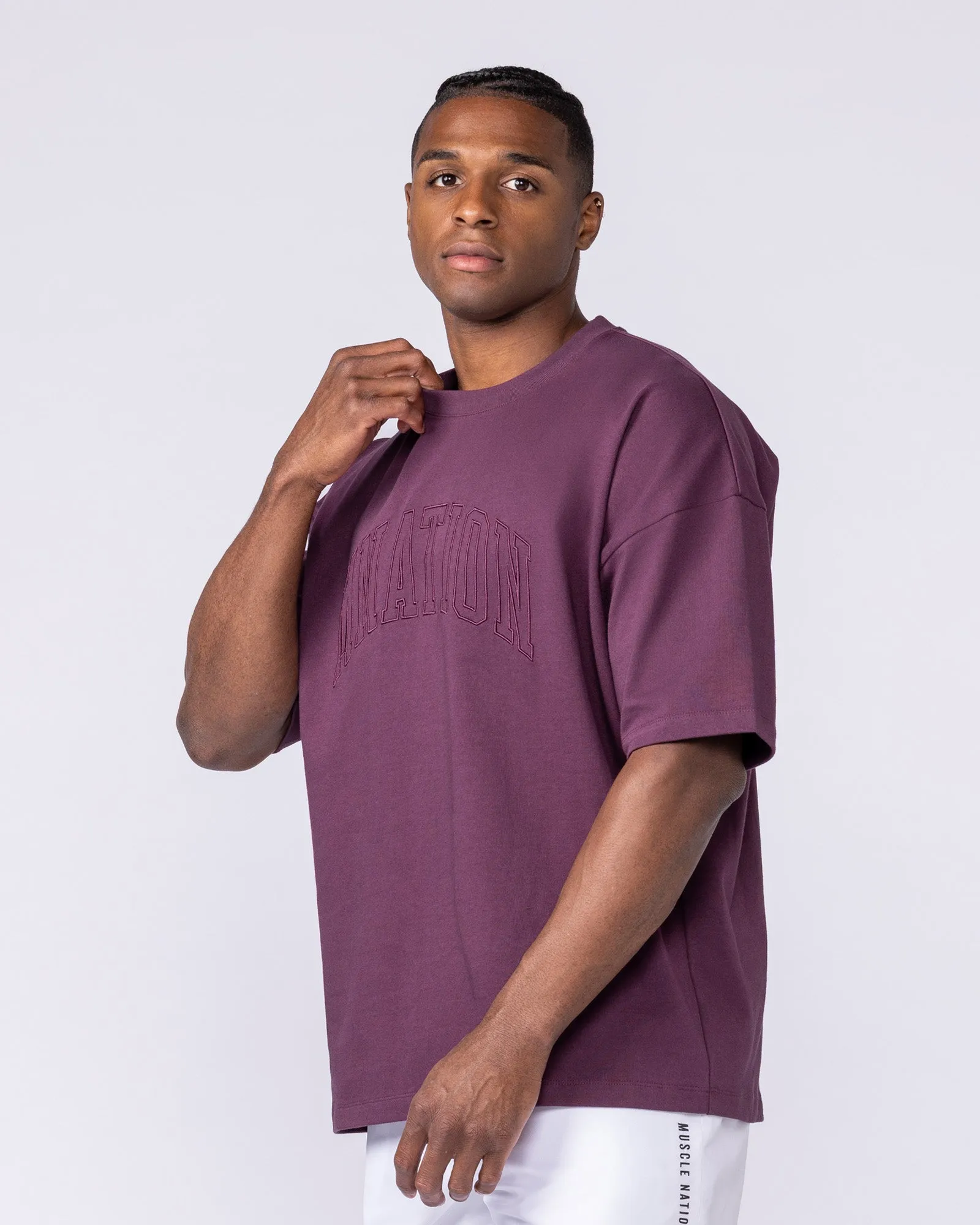 Varsity Oversized Boxy Tee - Cranberry sold by Muscle Nation product image thumbnail 4