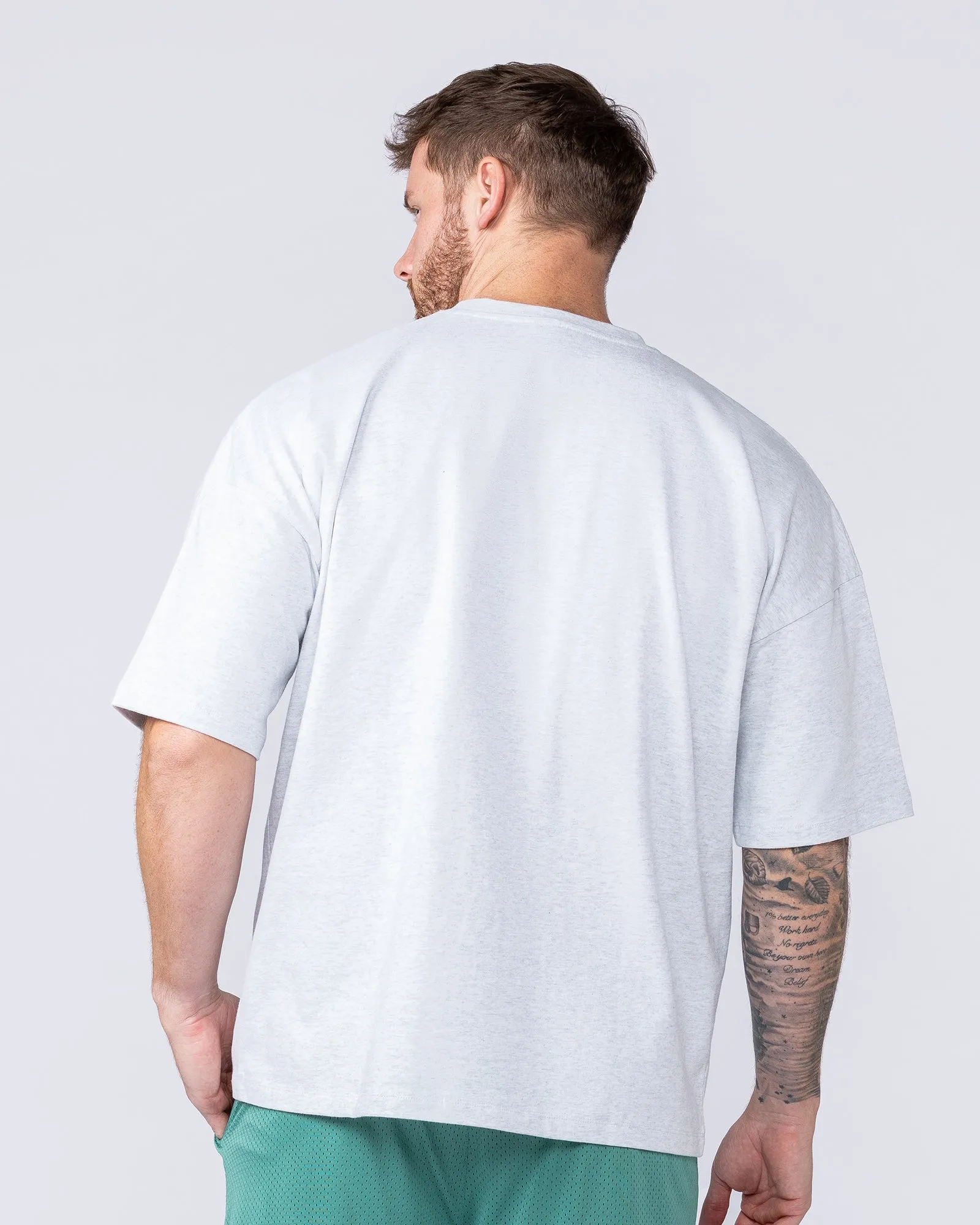 Varsity Oversized Boxy Tee - Snow Grey Marl sold by Muscle Nation product image thumbnail 2
