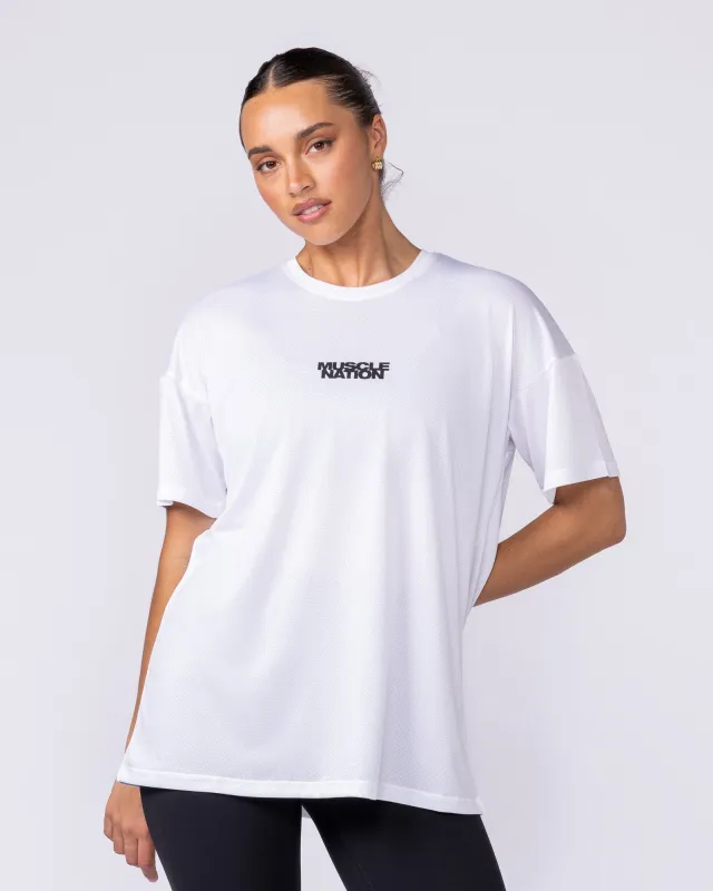 Womens Relaxed Training Tee - White sold by Muscle Nation