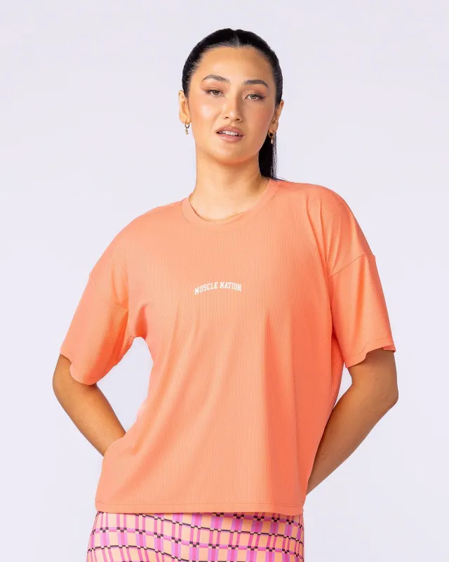 Rib Boxy Training Tee - Peachy sold by Muscle Nation