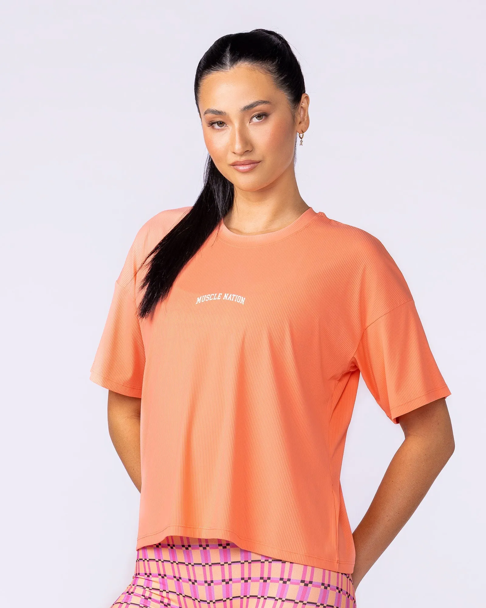 Rib Boxy Training Tee - Peachy sold by Muscle Nation product image thumbnail 3