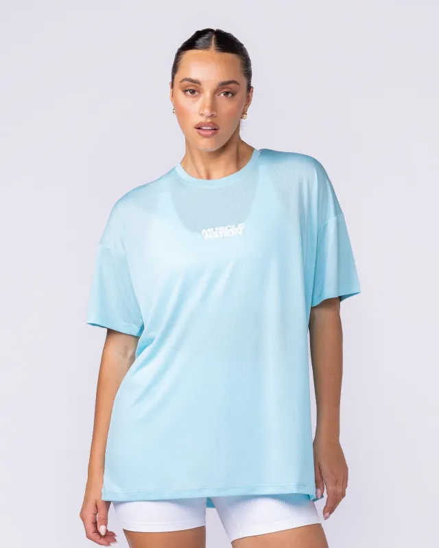 Womens Relaxed Training Tee - Lagoon sold by Muscle Nation