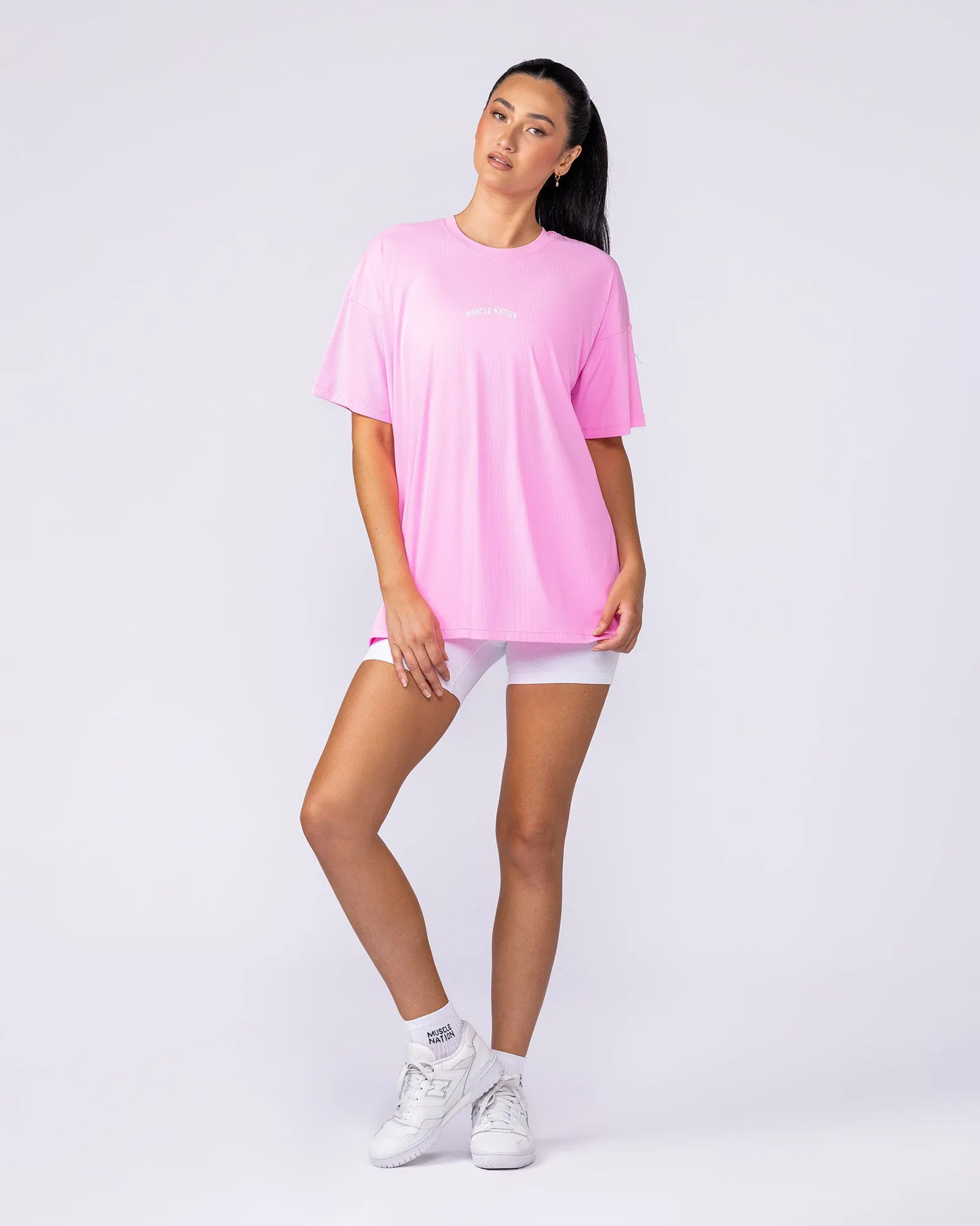 Relaxed Rib Training Tee - Sugar Pink sold by Muscle Nation product image thumbnail 5