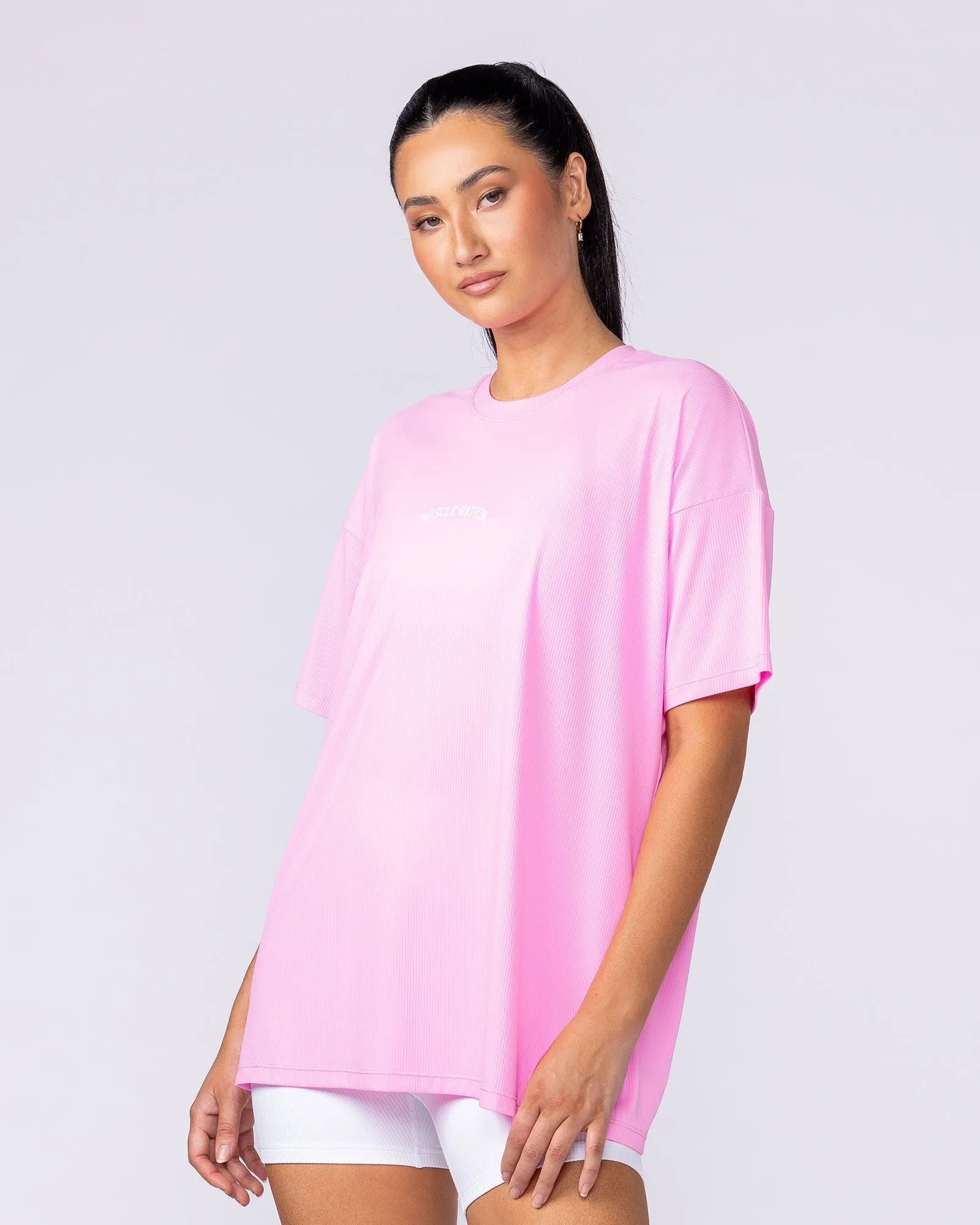 Relaxed Rib Training Tee - Sugar Pink sold by Muscle Nation product image thumbnail 2