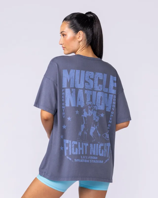 Ringside Oversized Vintage Tee - Washed Atlantis sold by Muscle Nation
