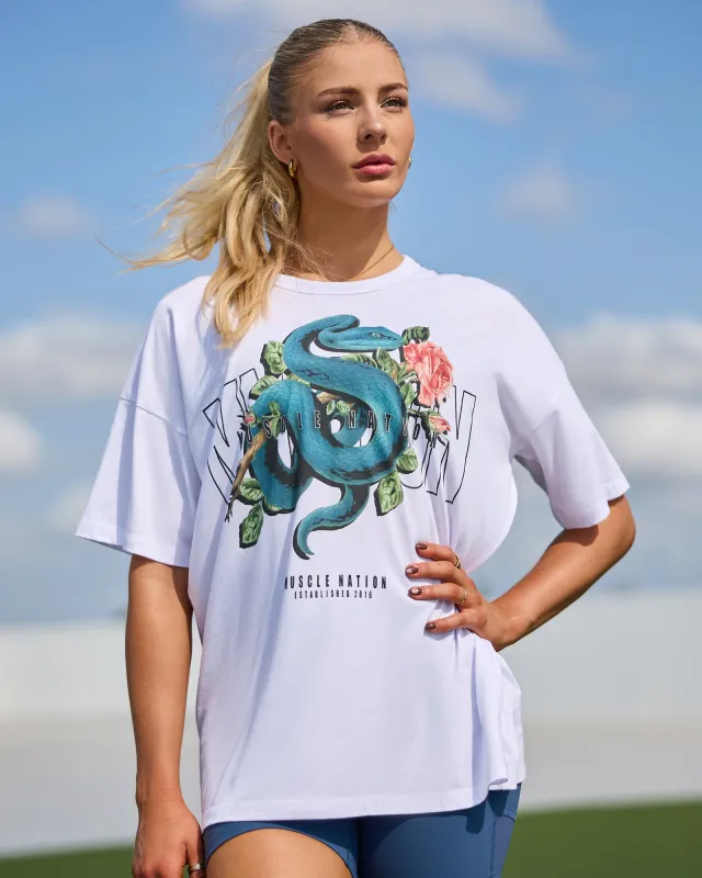 Viper Oversized Tee - White sold by Muscle Nation