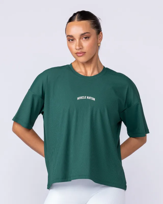 Rib Boxy Training Tee - Evergreen sold by Muscle Nation