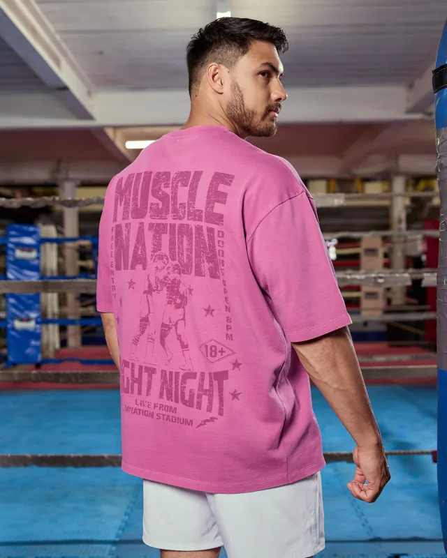 Ringside Oversized Vintage Tee - Washed Wild Rose made by Muscle Nation