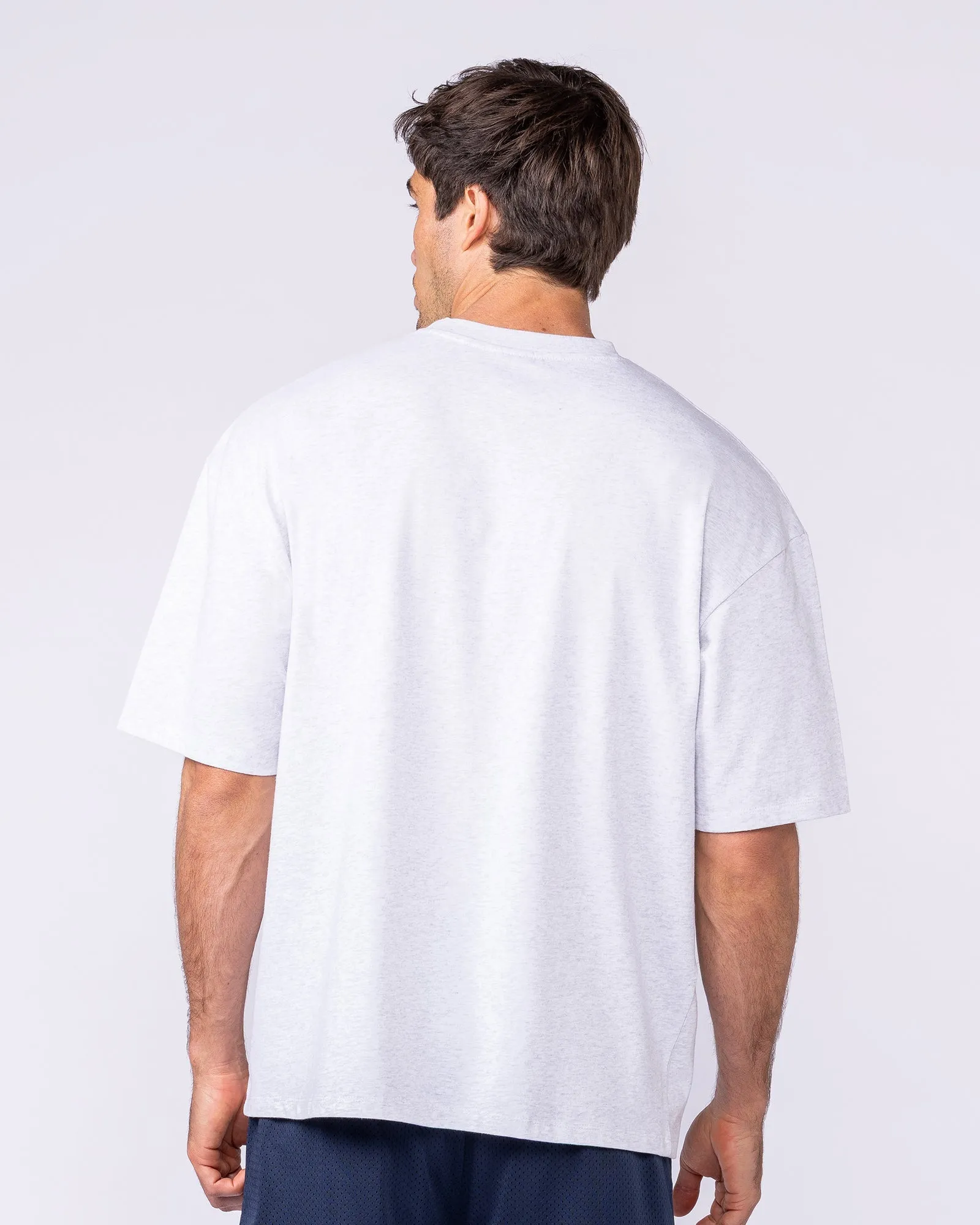 Mens Running Club Oversized Tee - Snow Grey Marl sold by Muscle Nation product image thumbnail 4