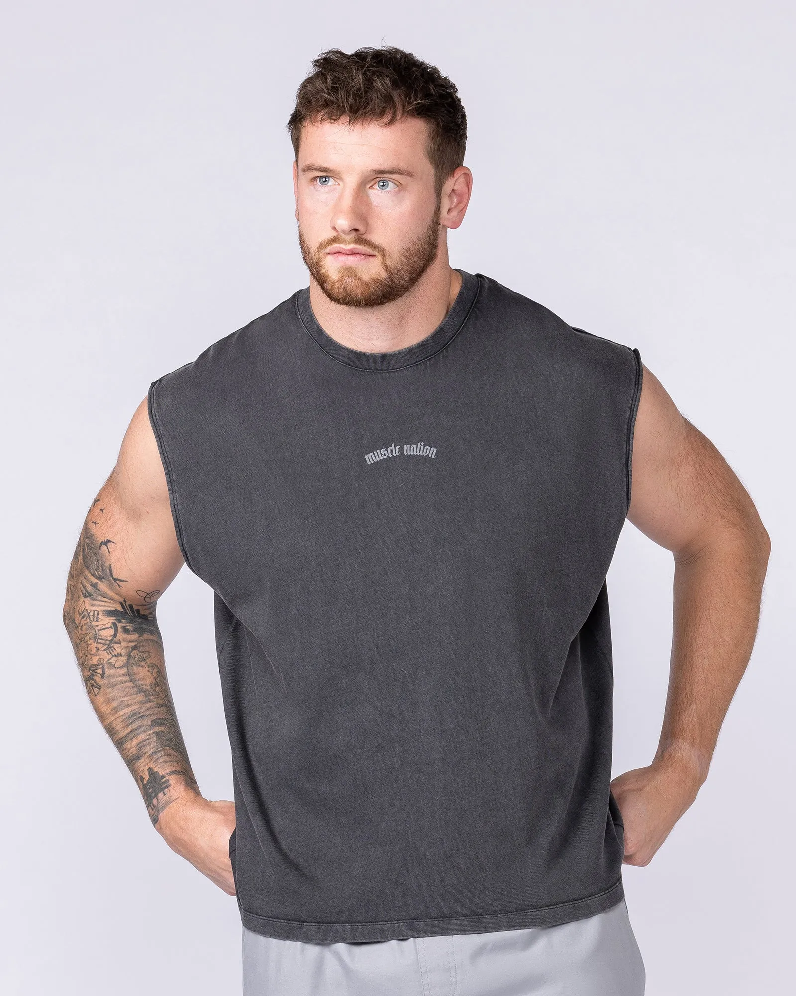 Lifting Club Vintage Boxy Muscle Tank - Washed Black sold by Muscle Nation product image thumbnail 2