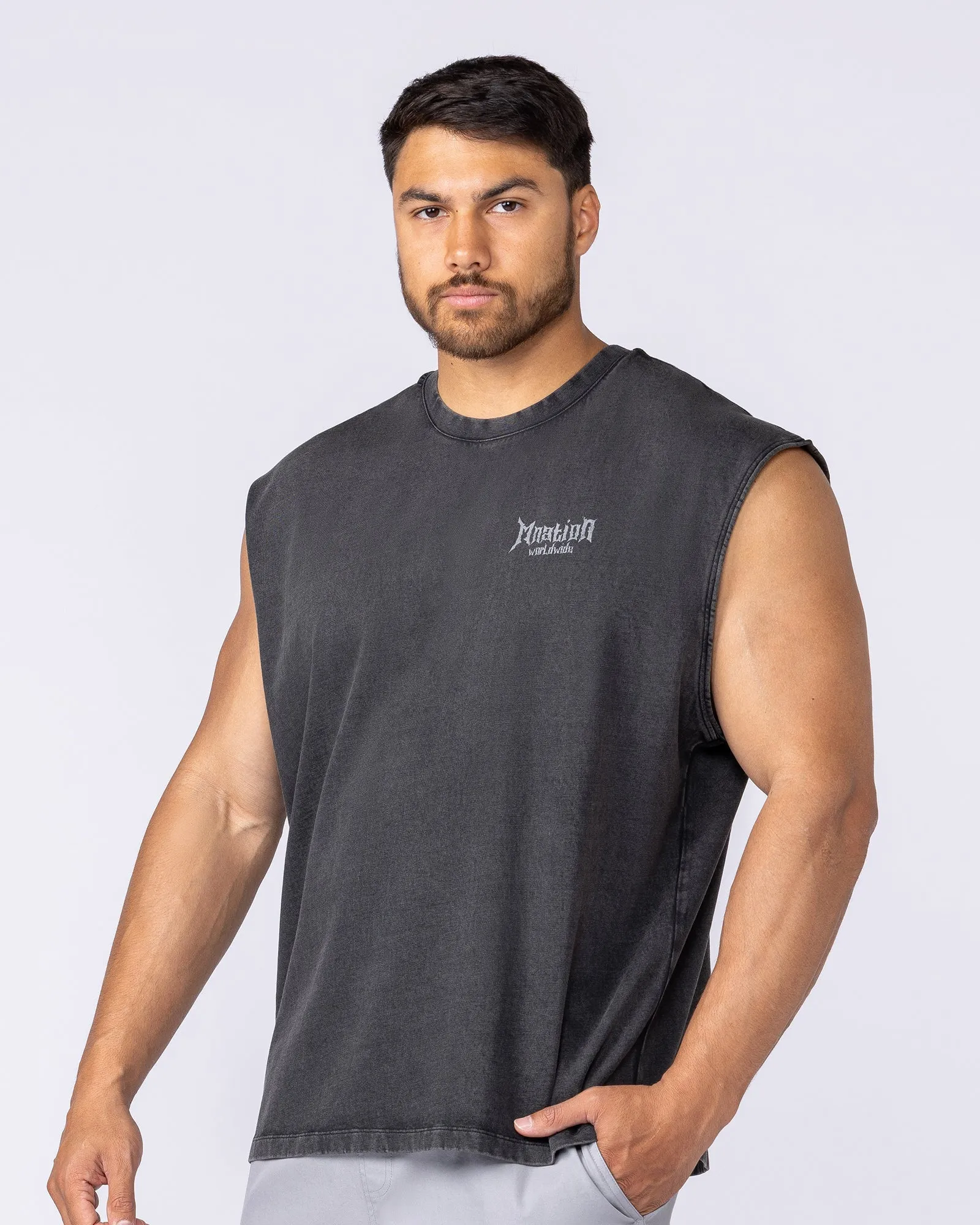 Metal Vintage Boxy Muscle Tank - Washed Black sold by Muscle Nation product image thumbnail 3