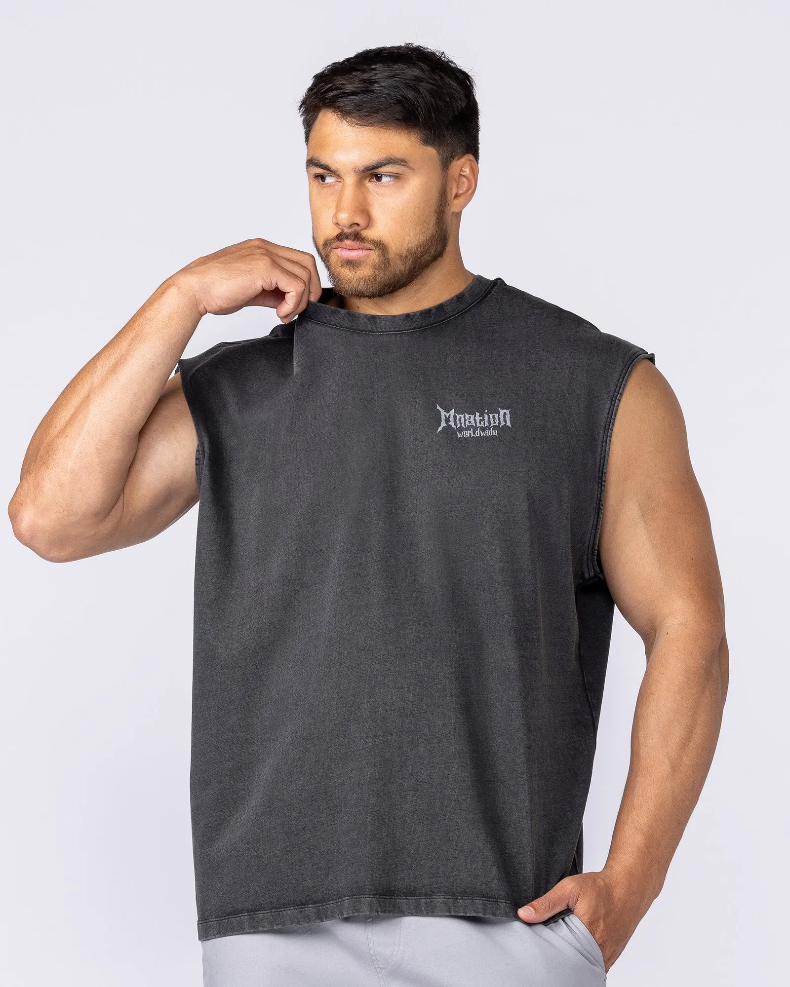 Metal Vintage Boxy Muscle Tank - Washed Black sold by Muscle Nation product image thumbnail 2